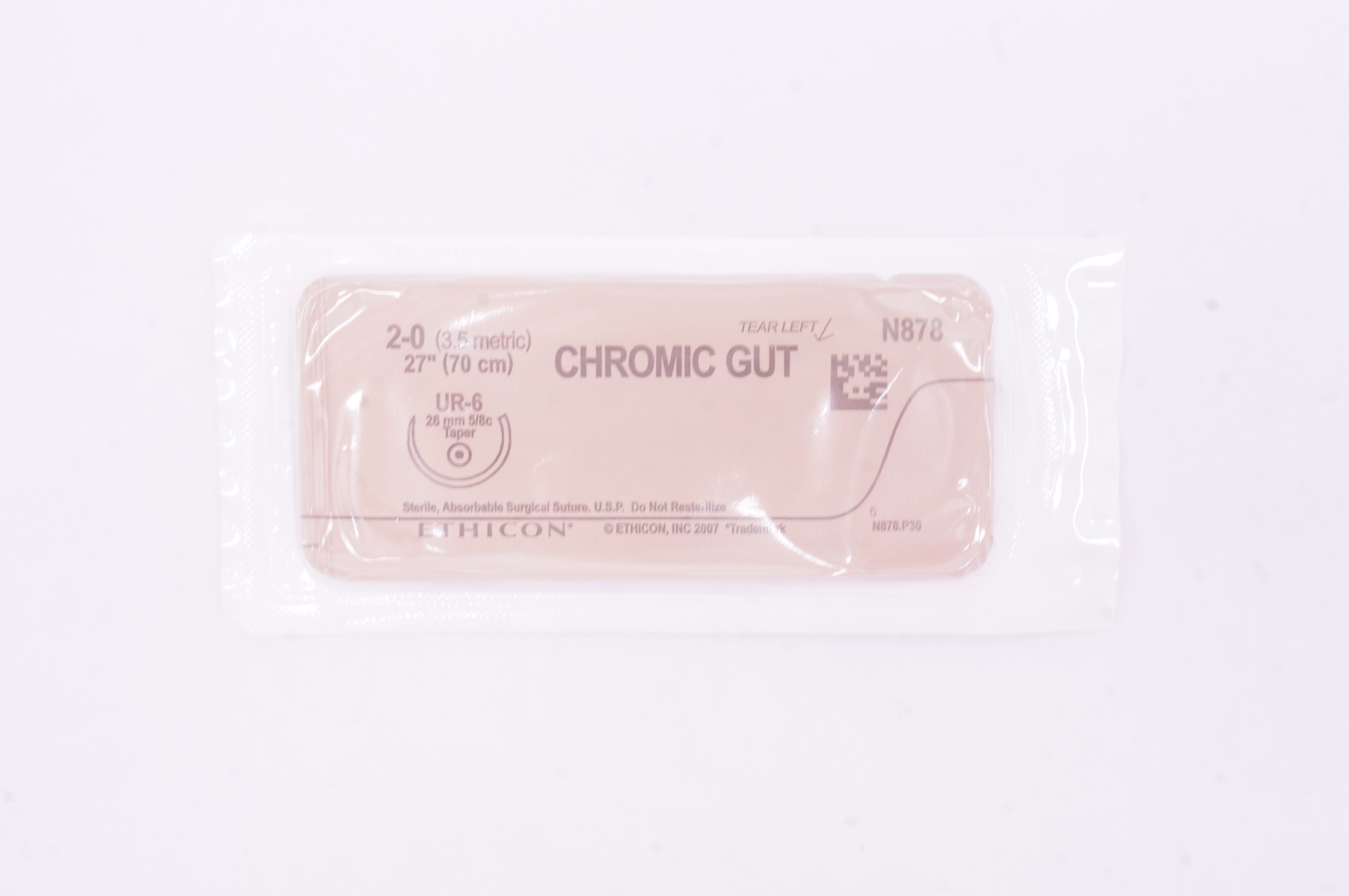 Ethicon N878 2-0 CHROMIC GUT, UR-6, 26mm 5/8c, 27inch (x)