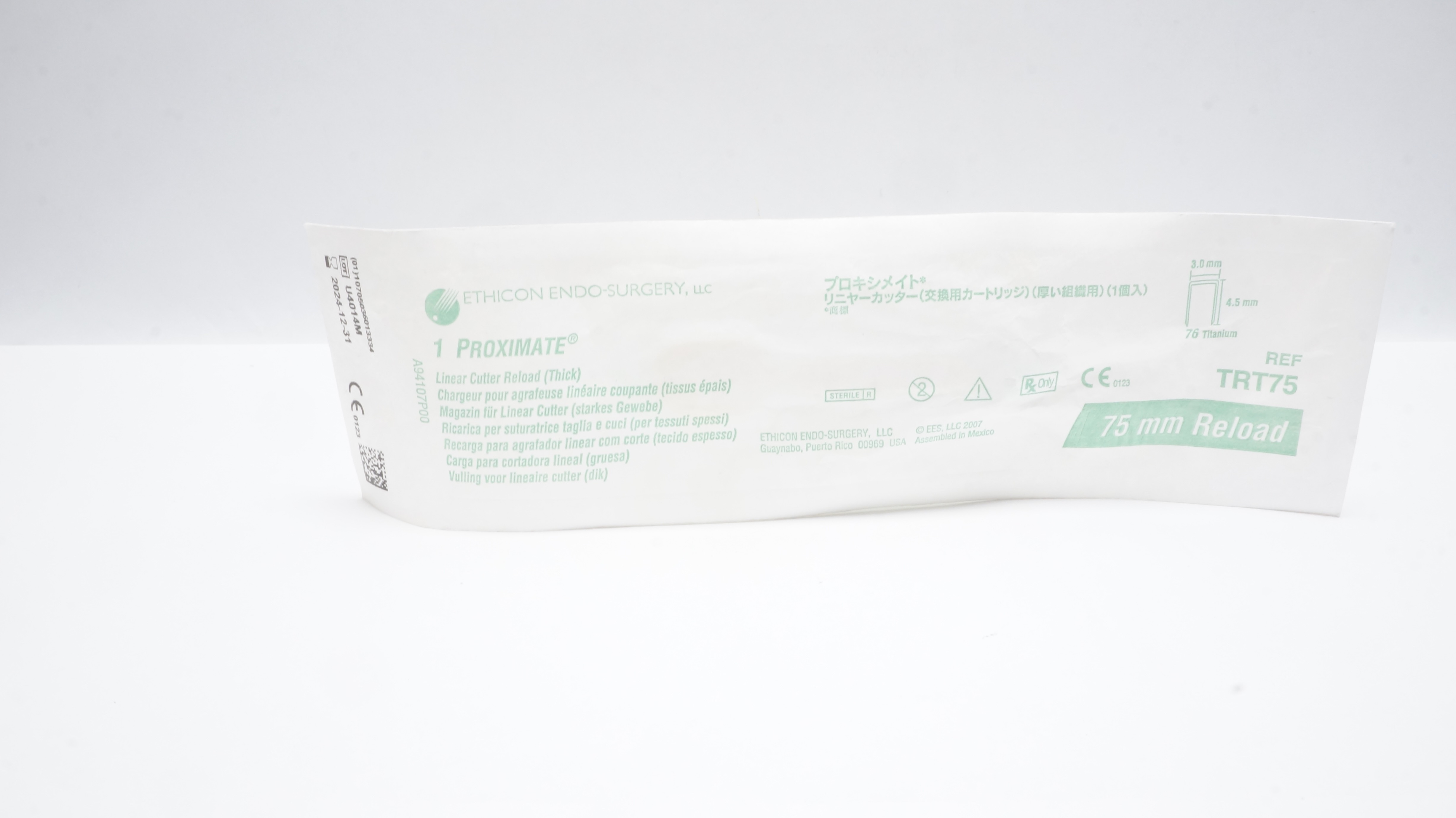 Ethicon TRT75 Proximate Linear Cutter Reload 75mm 76 Titanium, 3.0 x 4.5mm