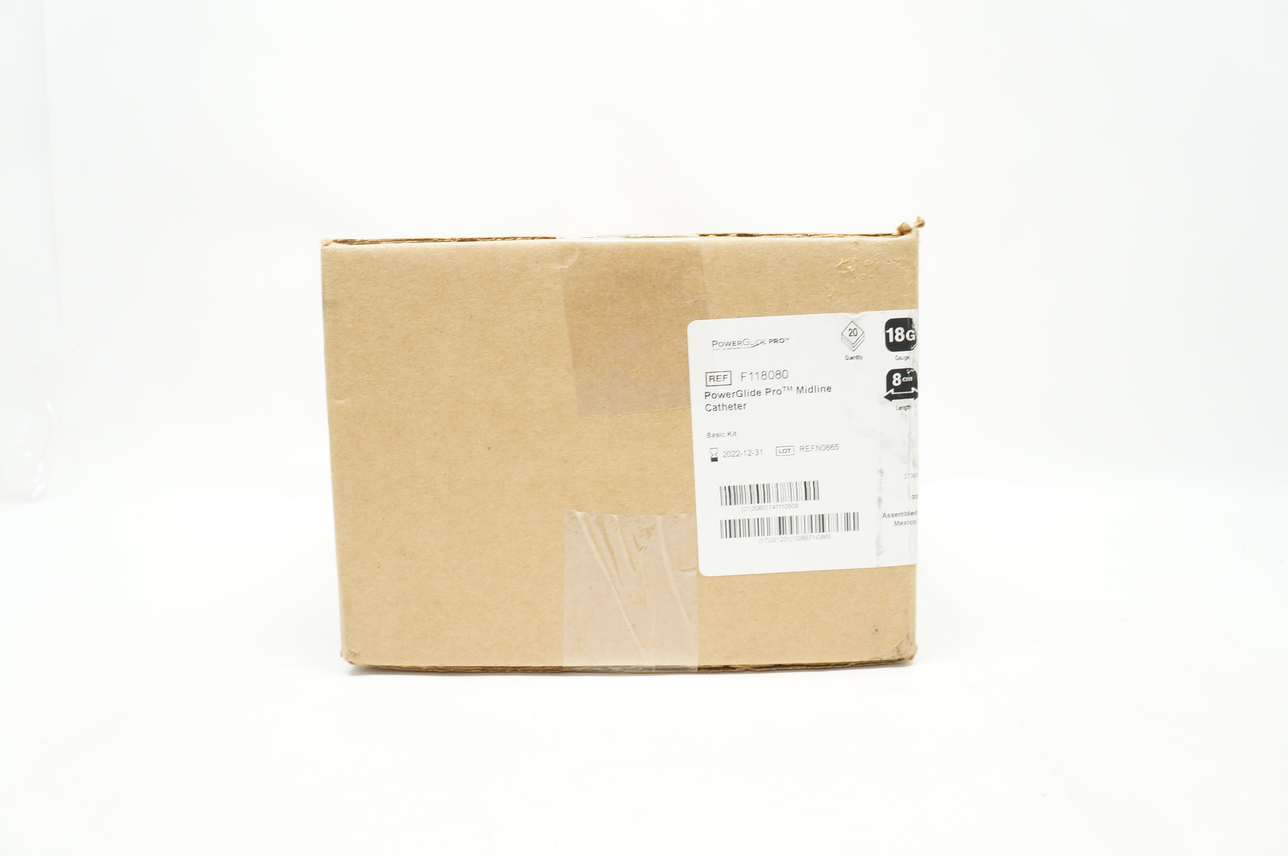 Bard F118080 PowerGlide Pro Midline Cath. 18G x 8cm - Box of 20