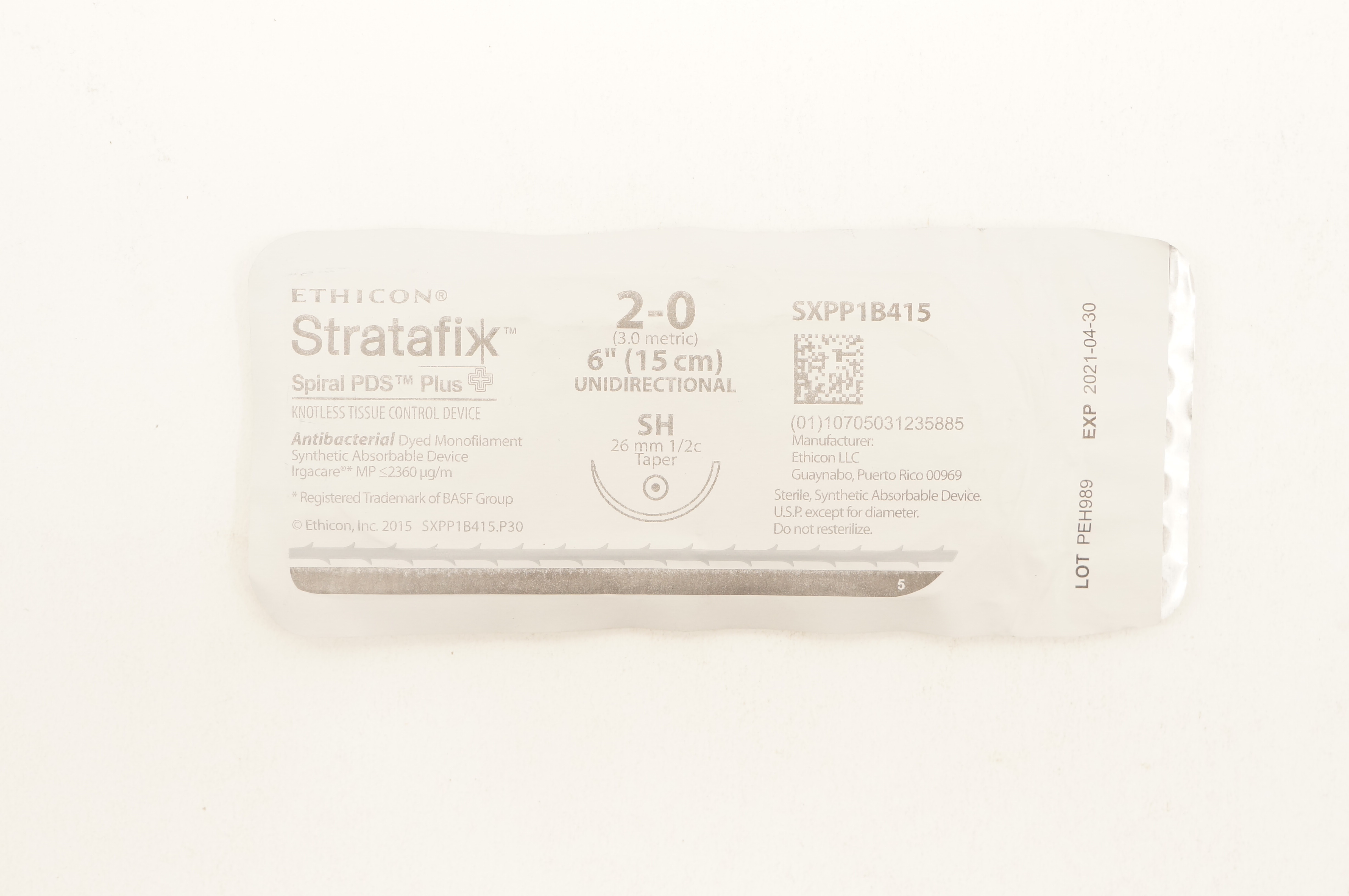 Ethicon SXPP1B415 2-0 Stratafix SH 26mm 1/2c Taper 6inch (x)