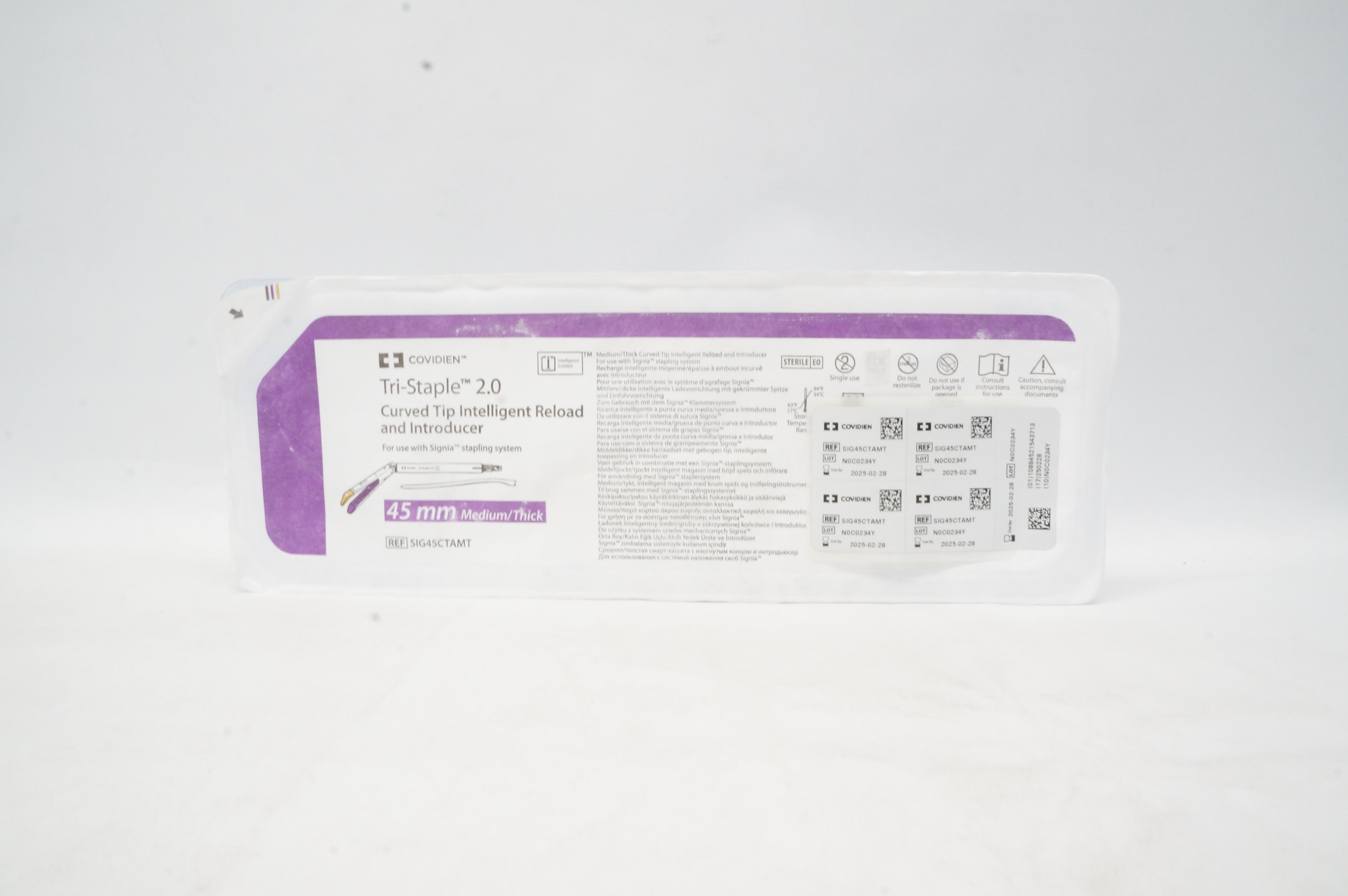 Covidien SIG45CTAMT Tri-Staple 2.0 Curved Tip Intelligent Reload&Introducer 45mm