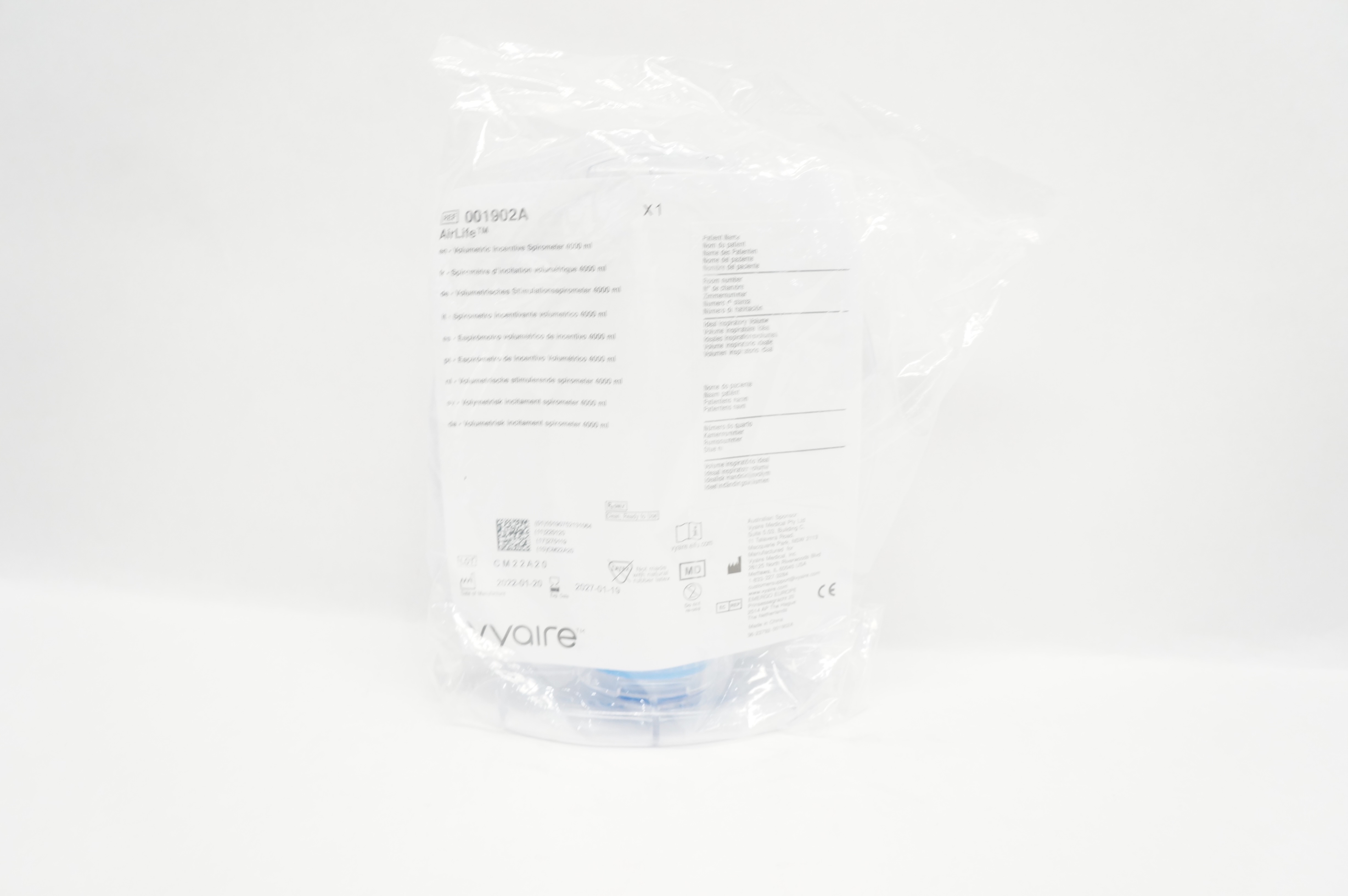 Vyaire 001902A AirLife Volumetric Incentive Spirometer 4000ml