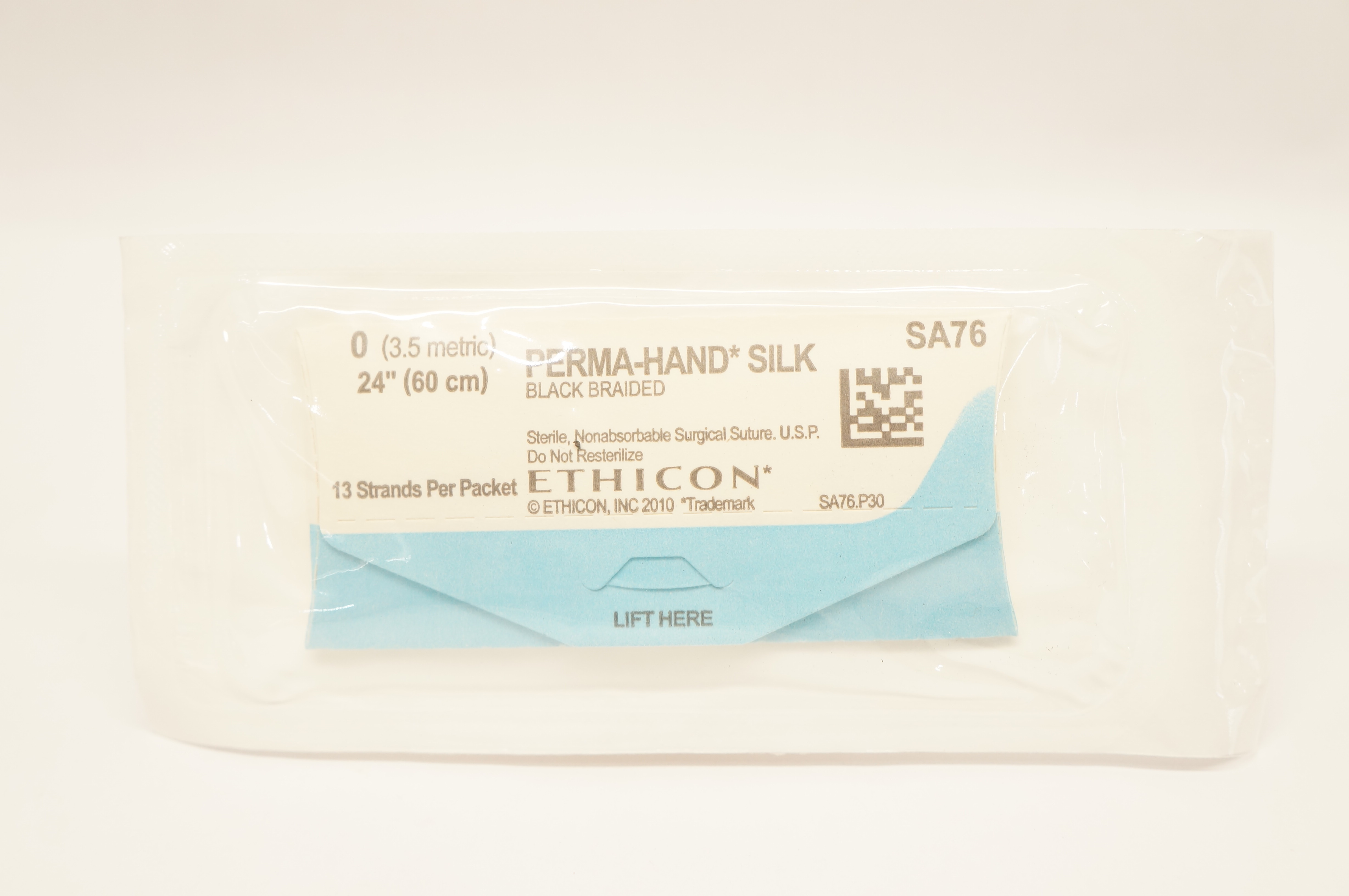 Ethicon SA76 0 Perma-Hand Silk Black Braided Surgical Stre 24 inch