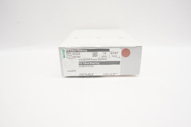 Biomet 183628 Vanguard Knee System CR Tibial Bearing 18mm x 63/67mm (x)