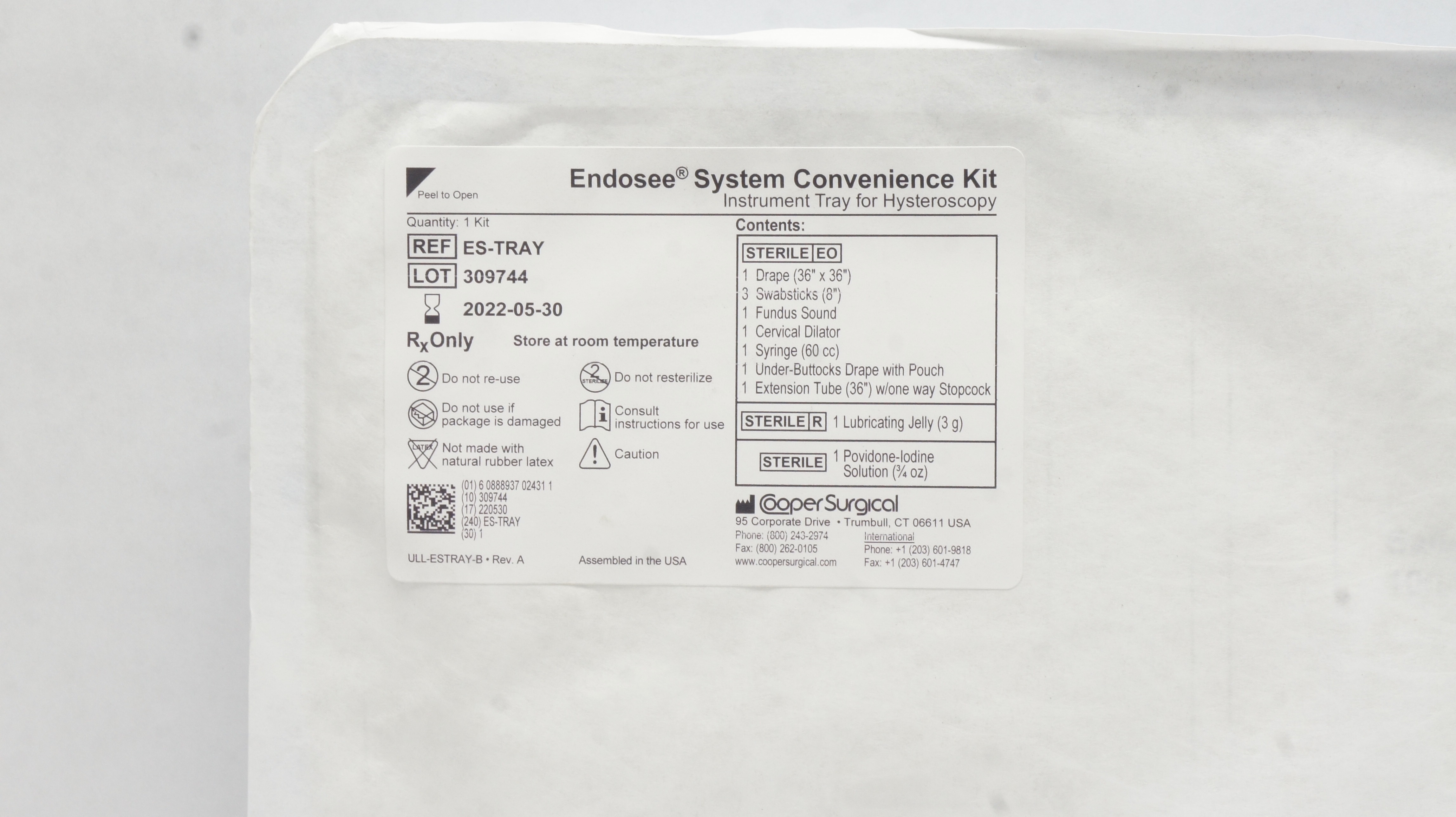 Cooper Surgical ES-TRAY Endosee System Convenience Kit (x)