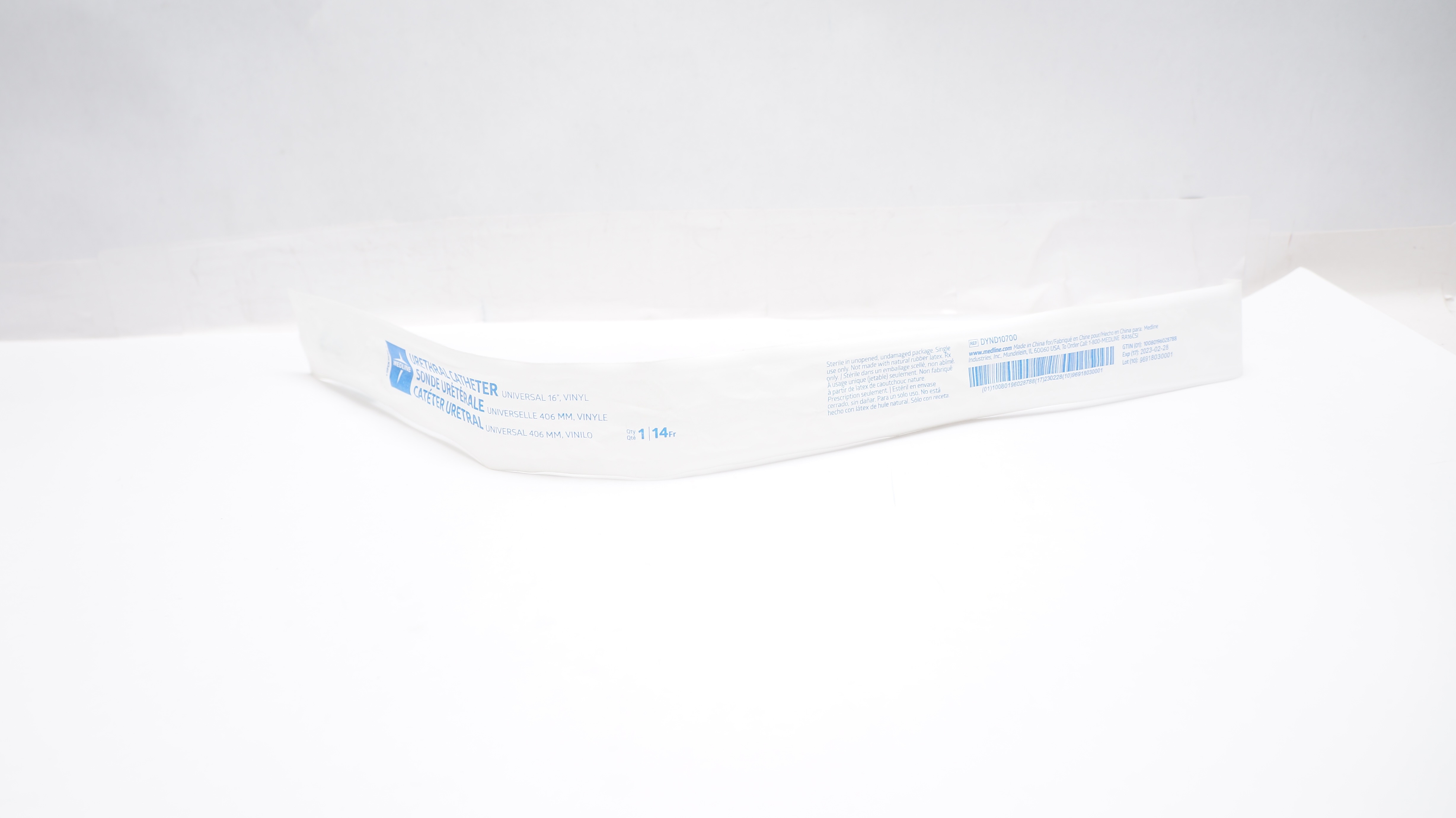 Medline DYND10700 Urethral Cath. 14Fr. Universal 16inch, Vinyl (x)