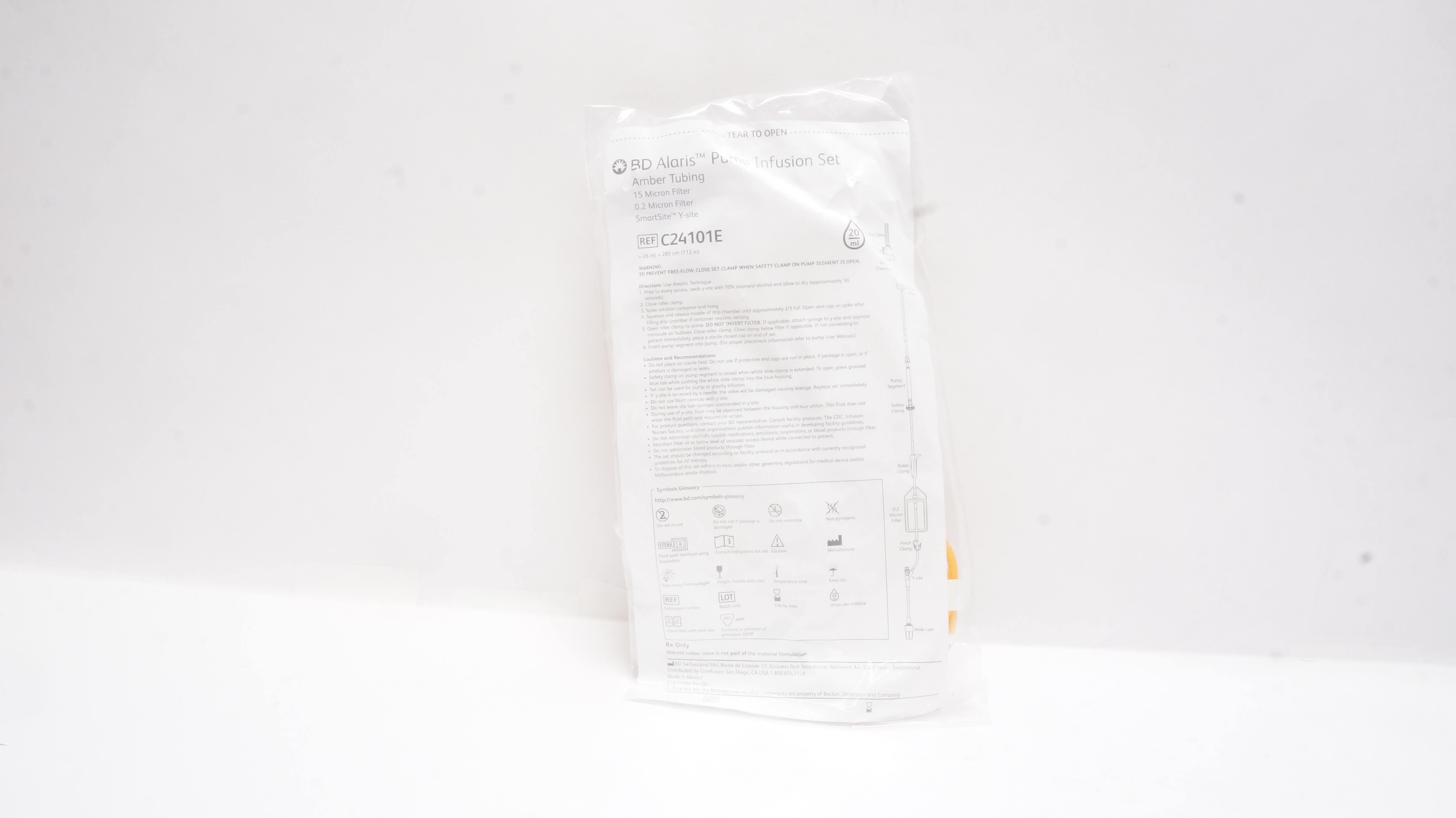 BD C24101E Alaris Pump Infusion Set 26mL x 112inch (x)