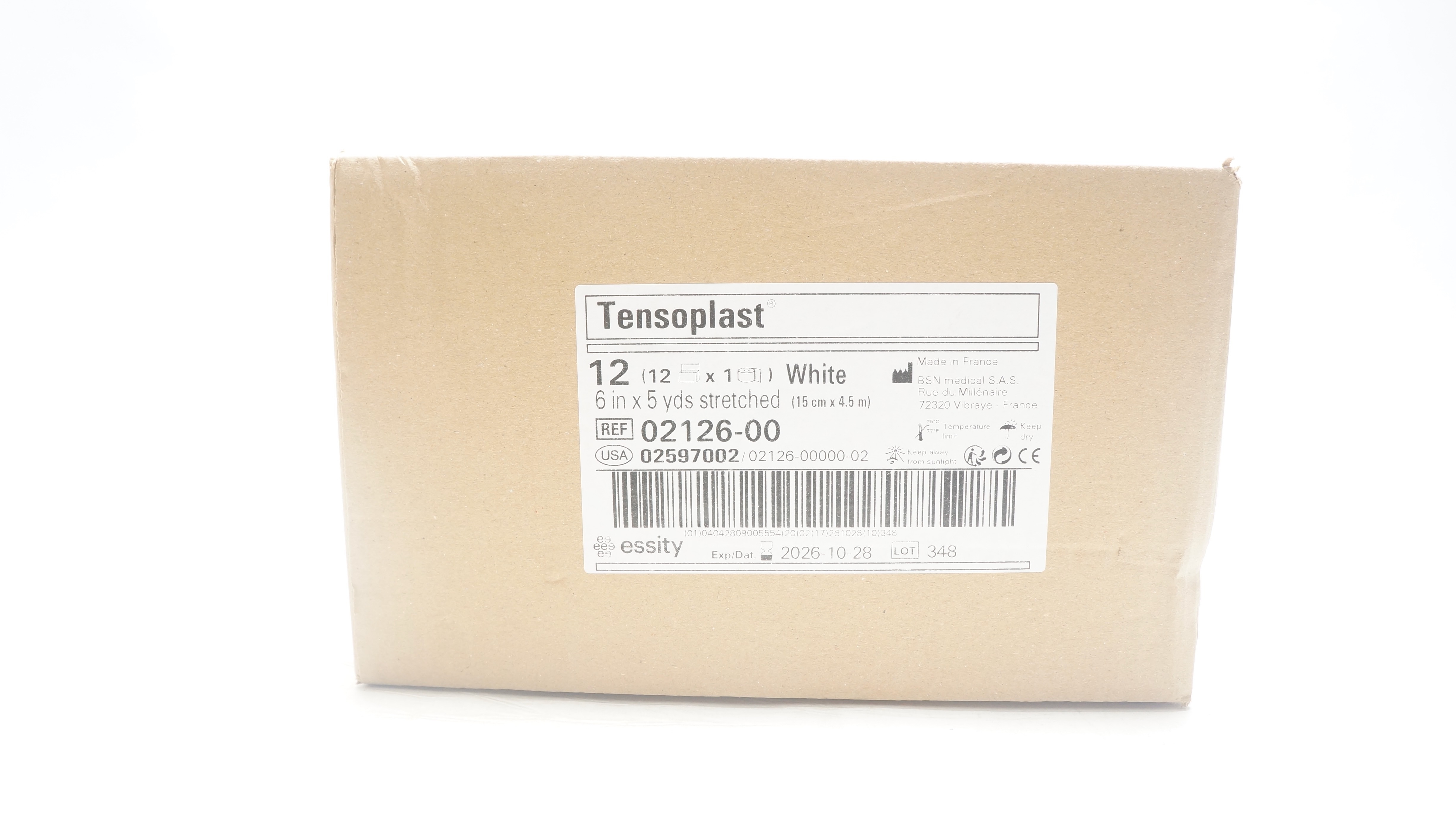 BSN 02126-00 Tensoplast 6In x 5yds Strechted, White - Box of 12