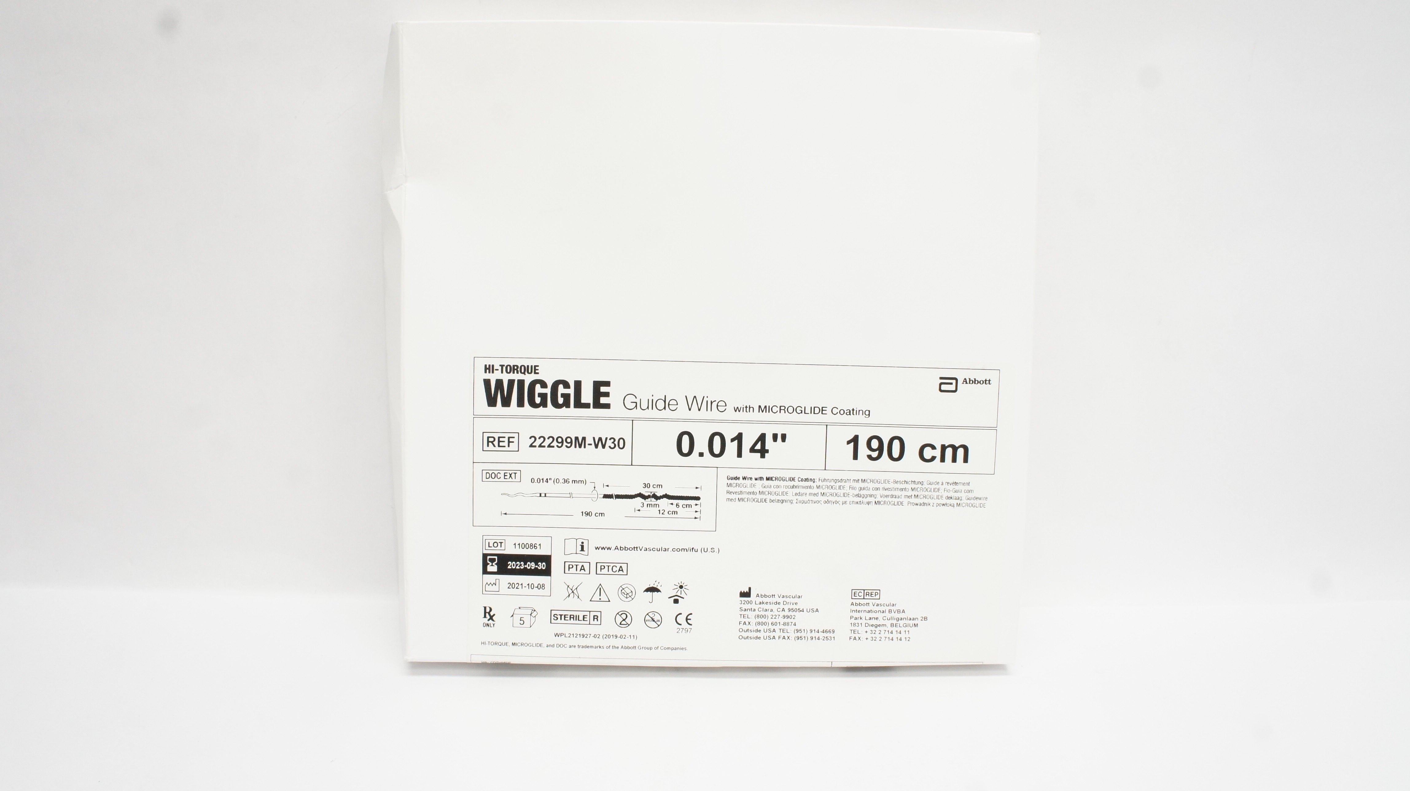 Abbott 22299M-W30 Hi-Torque Wiggle Guide Wire 0.014inch x 190cm (x) - Box of 3