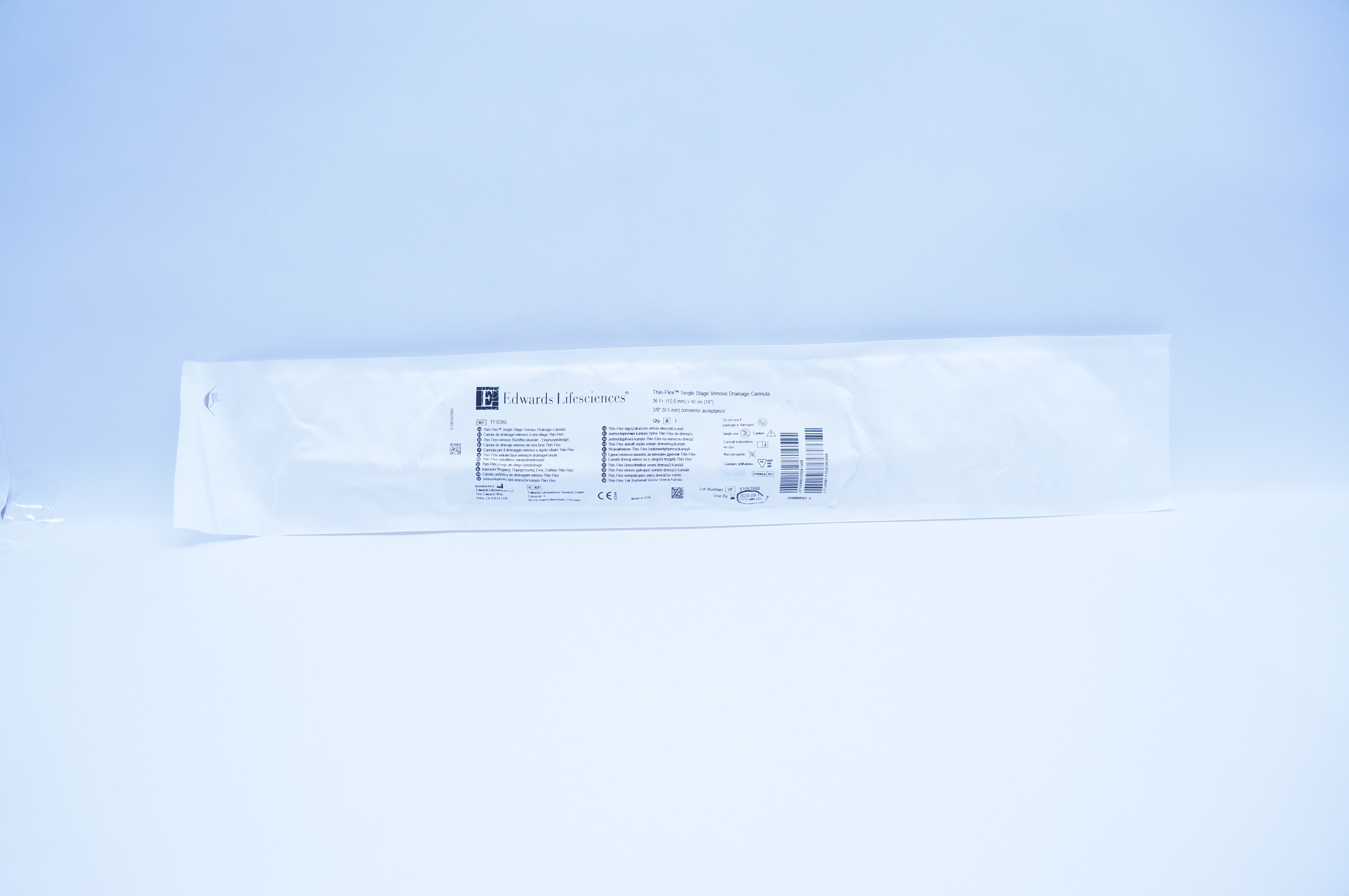Edwards TF036L Thin-Flex Single Stage Venous Drainage Cannula 36Fr. x 16inch (x)