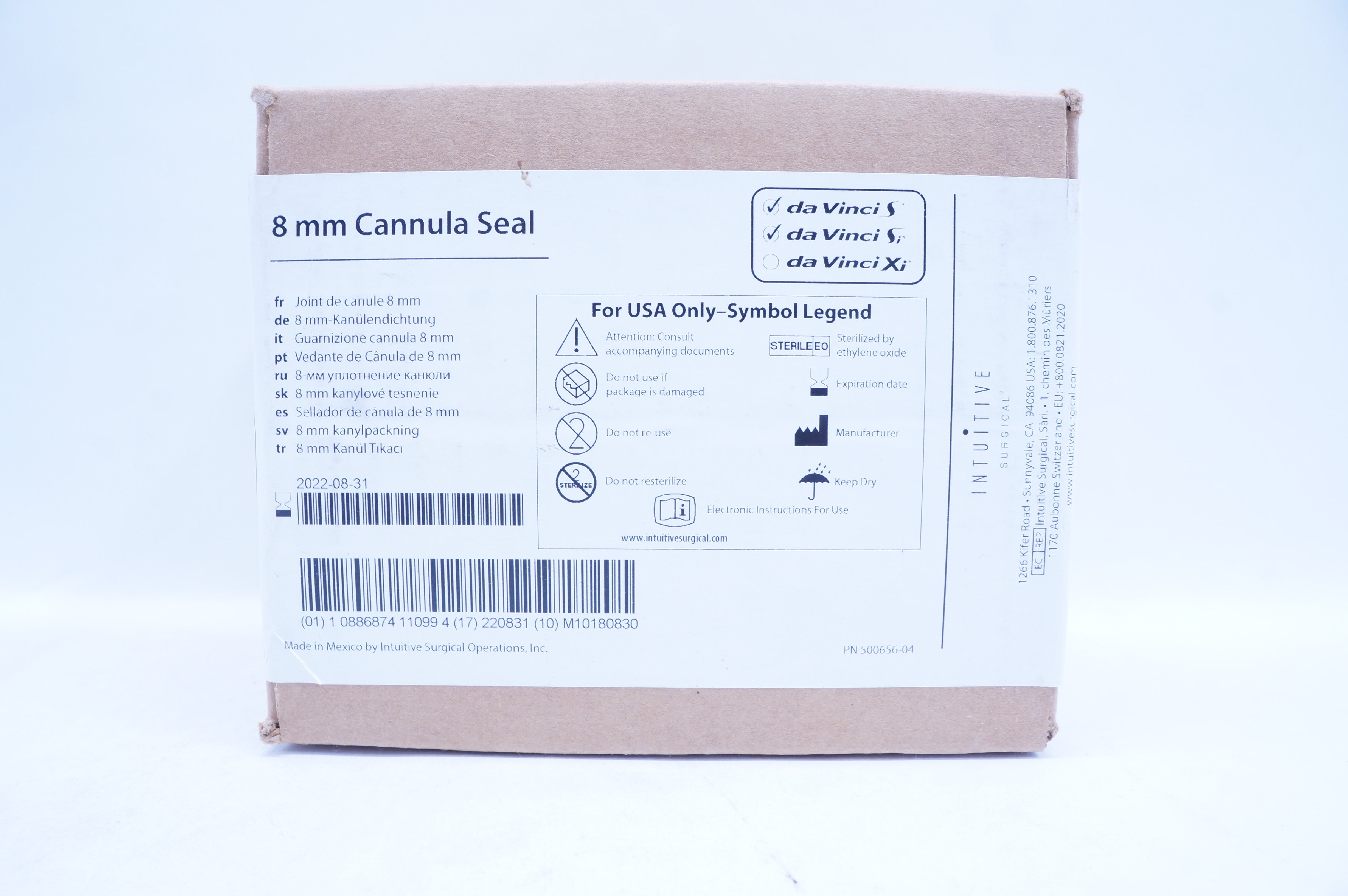 Intuitive Surgical 400077 Cannula Seal 8 mm - Box of 10