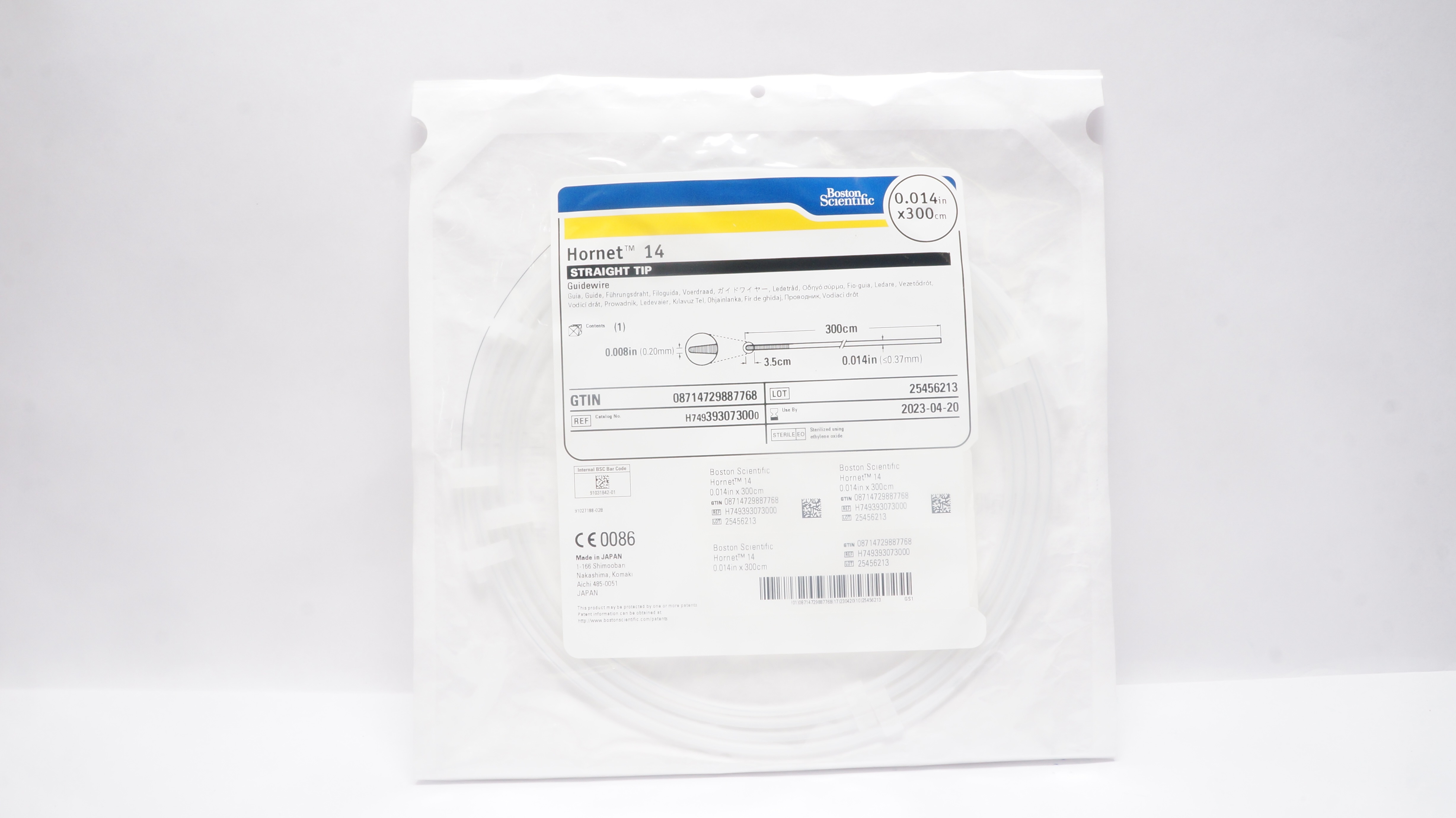 Boston Scientific H749393073000 Hornet 14 Guidewire 0.014inch x 300cm (x)