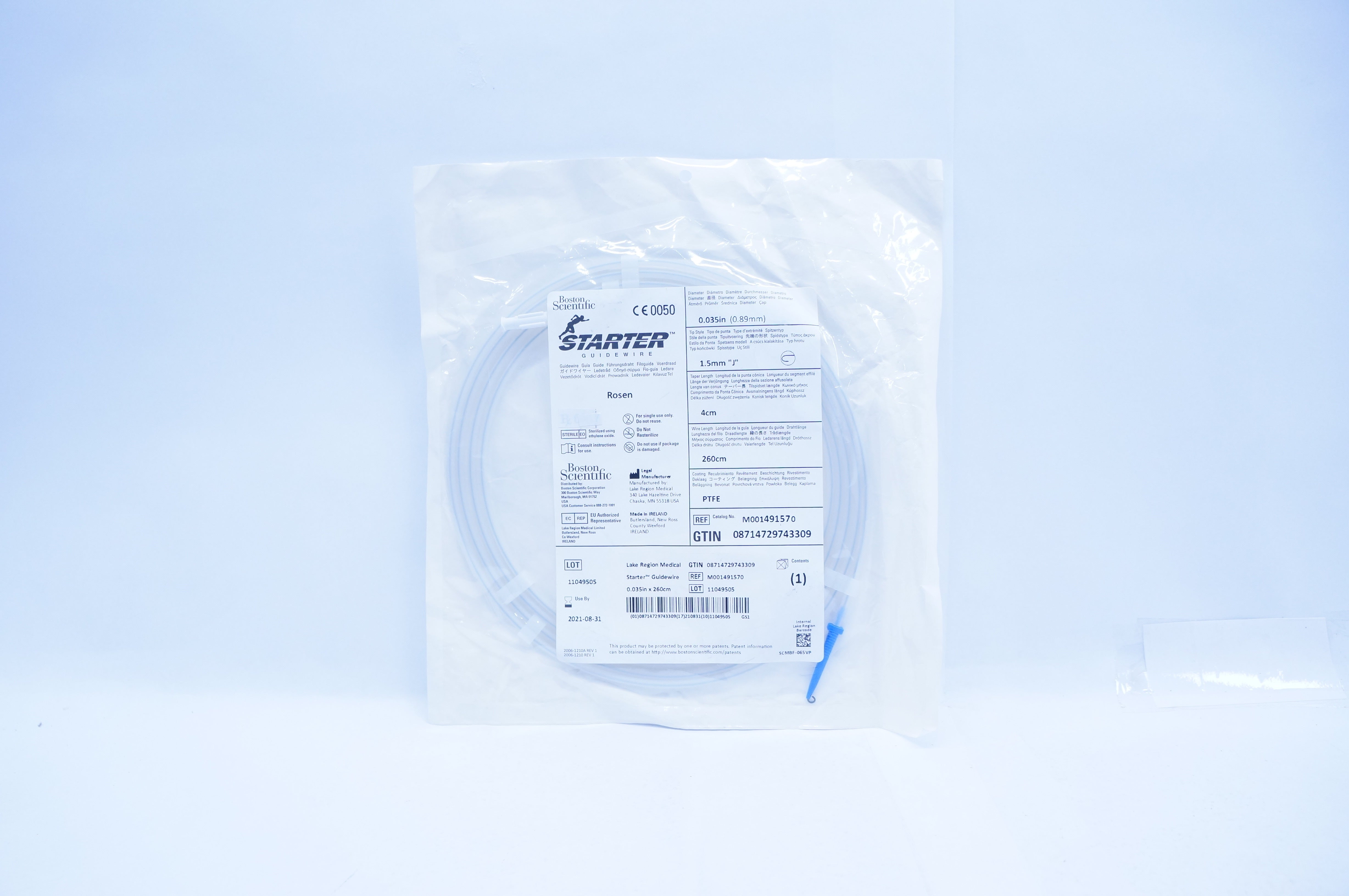Boston Scientific M001491570 Starter Guidewire Rosen 0.035in. x 260cm