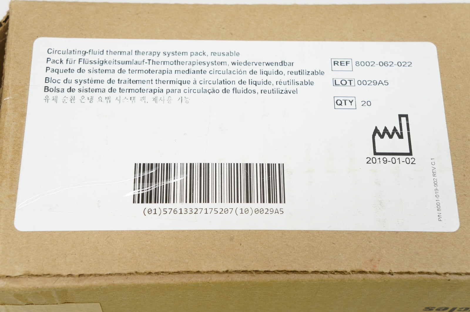 Stryker 8002-062-022 Circulating-Fluid Thermal Therapy System Pack - Case of 20