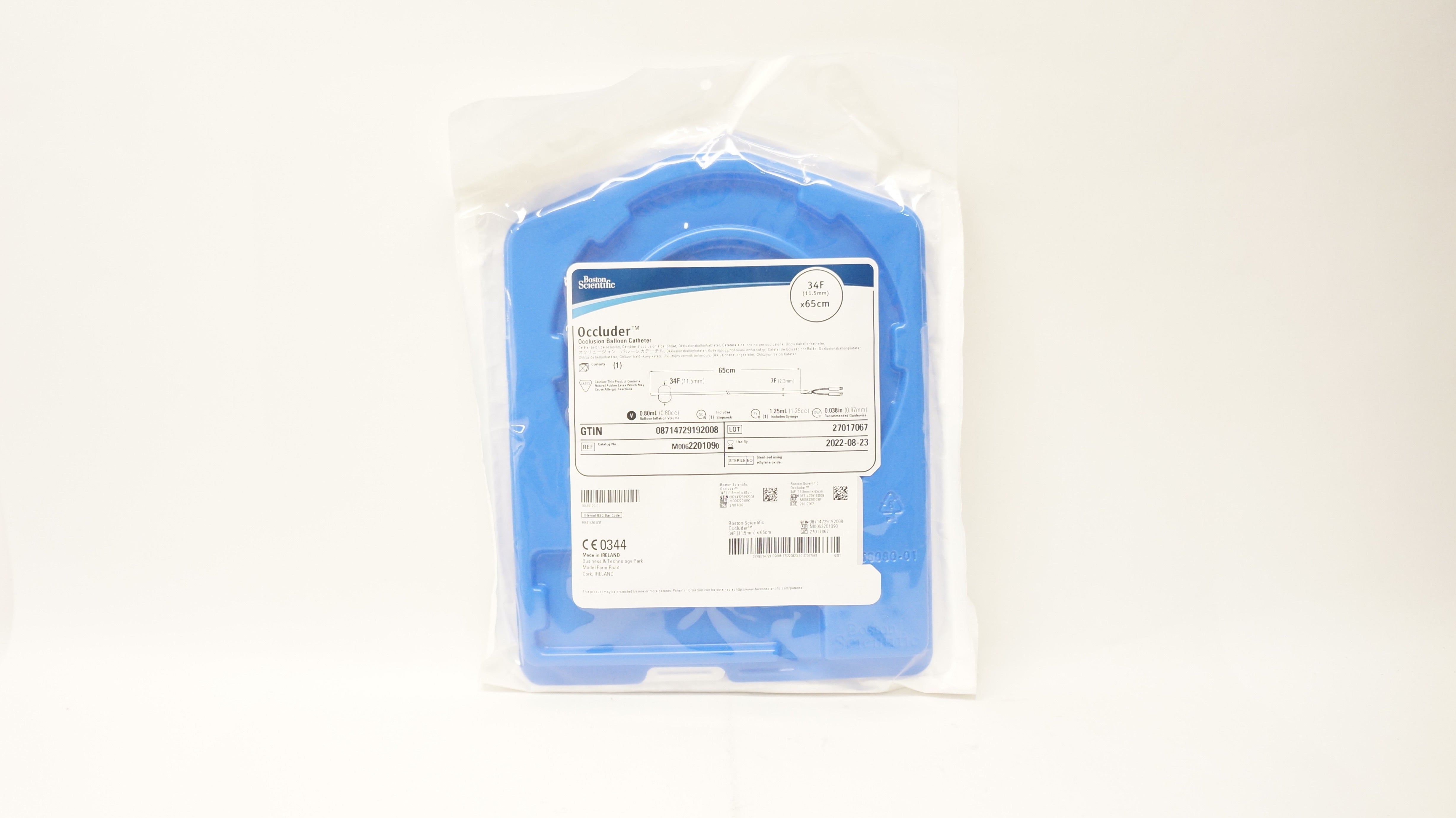 Boston Scientific 220109 Occluder Occlusion Balloon Cath. 34F x 65cm