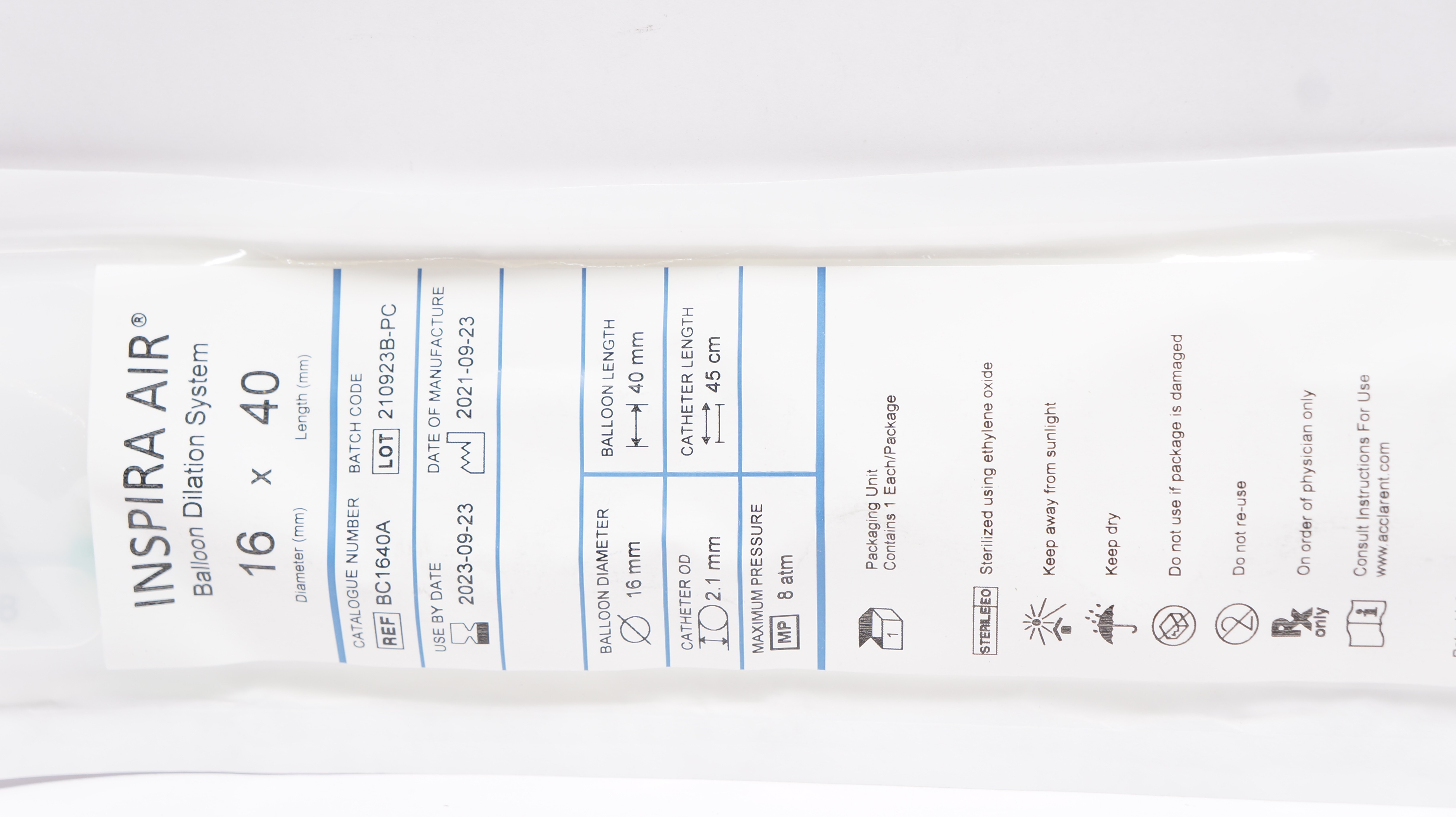 Acclarent BC1640A Inspira Air Balloon Dilation System 16mm x 40mm (x)