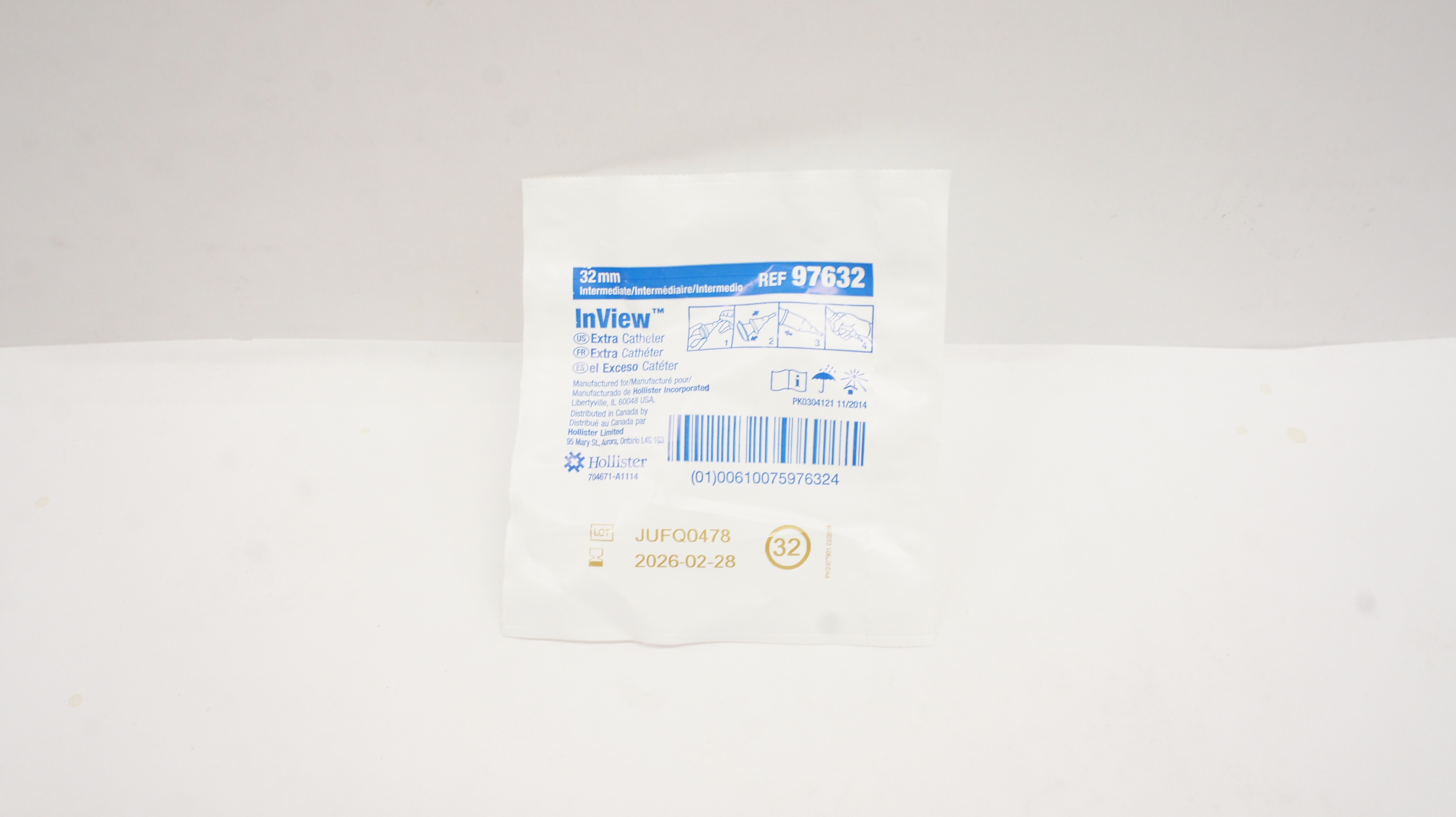 Hollister 97632 InView Extra Silicone Self-Adhesive Cath. 32mm