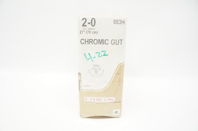 Ethicon 883H 2-0 CHROMIC GUT, CT-2, 26mm 1/2c, Taper (x) - Pack of 36
