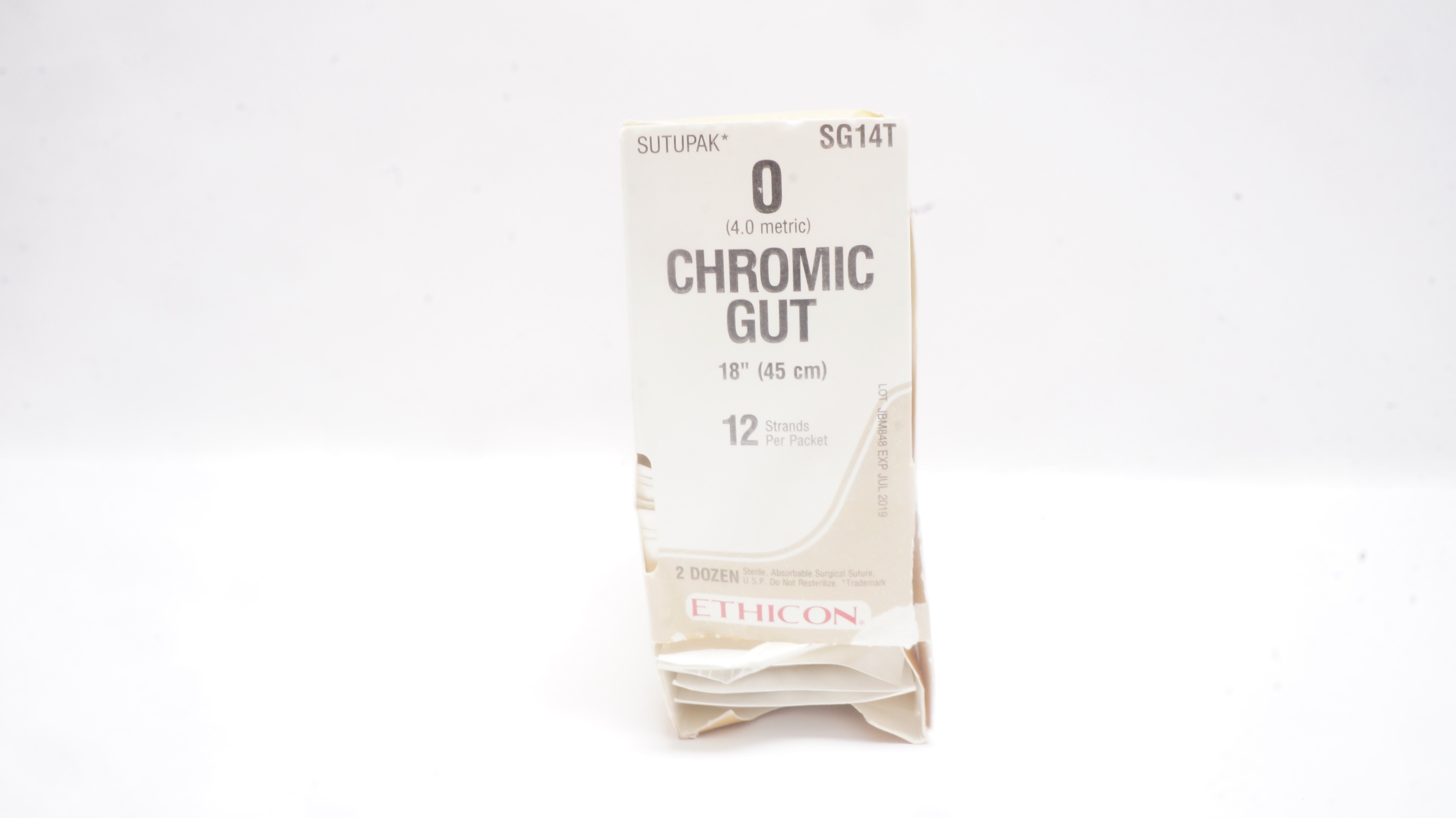 Ethicon SG14T 0 Chromic Gut, 12 x 18inch - Pack of 30