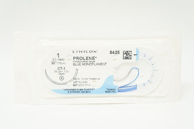 Ethicon 8425 1 Prolene Polypropylene CT-1 36mm 1/2c Taper, 30 inch (x)