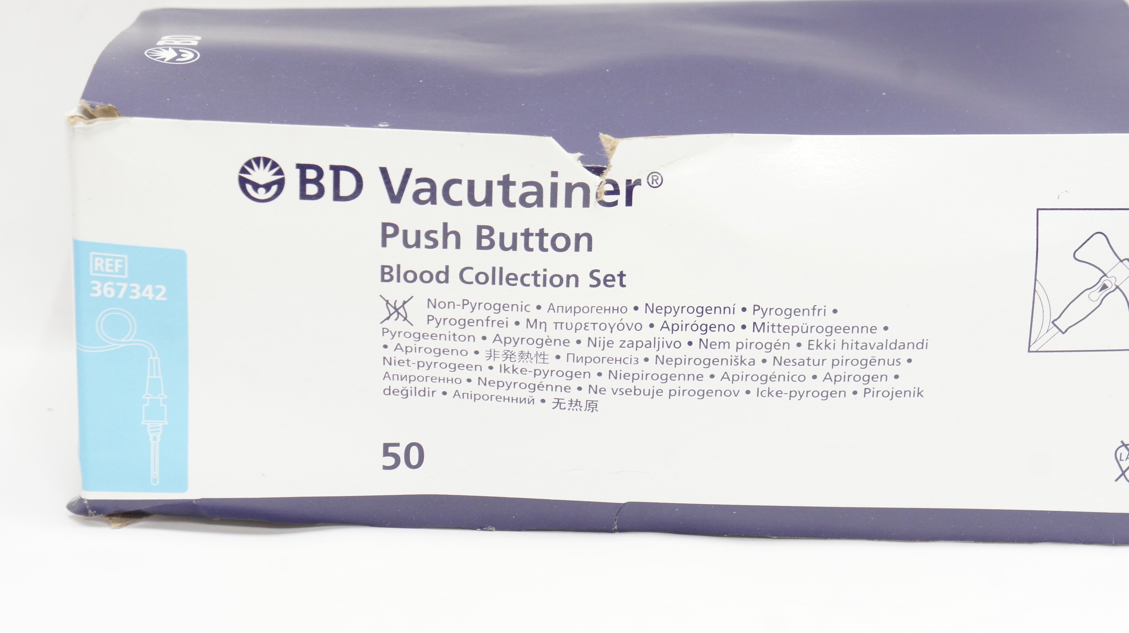 BD 367342 Vacutainer Blood Collection Set 23G x 3/4inch x 12inch - Box of 30