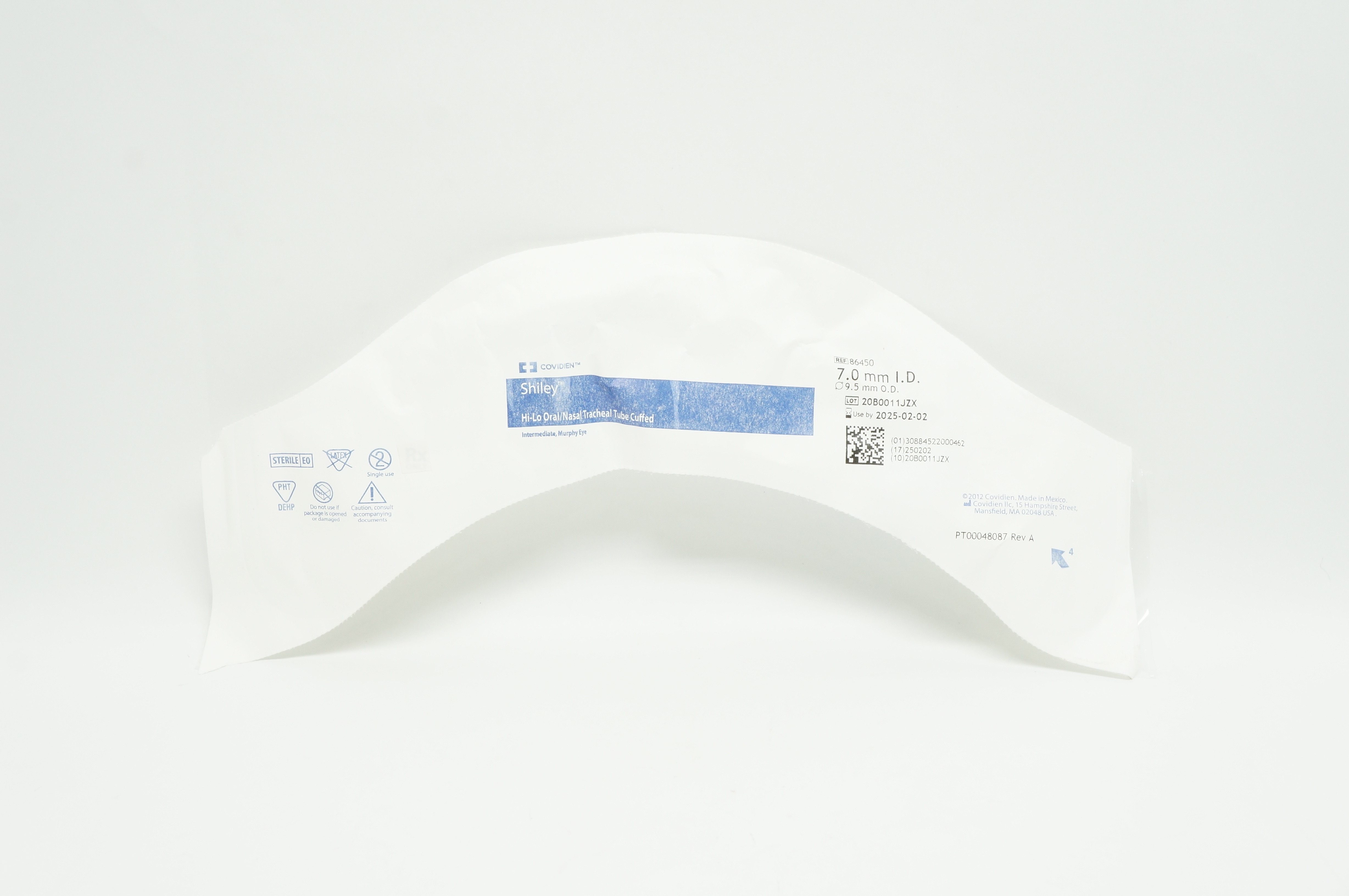 Covidien 86450 Shiley Hi-Lo Oral/Nasal Tracheal Tube 7mm x 9.5mm