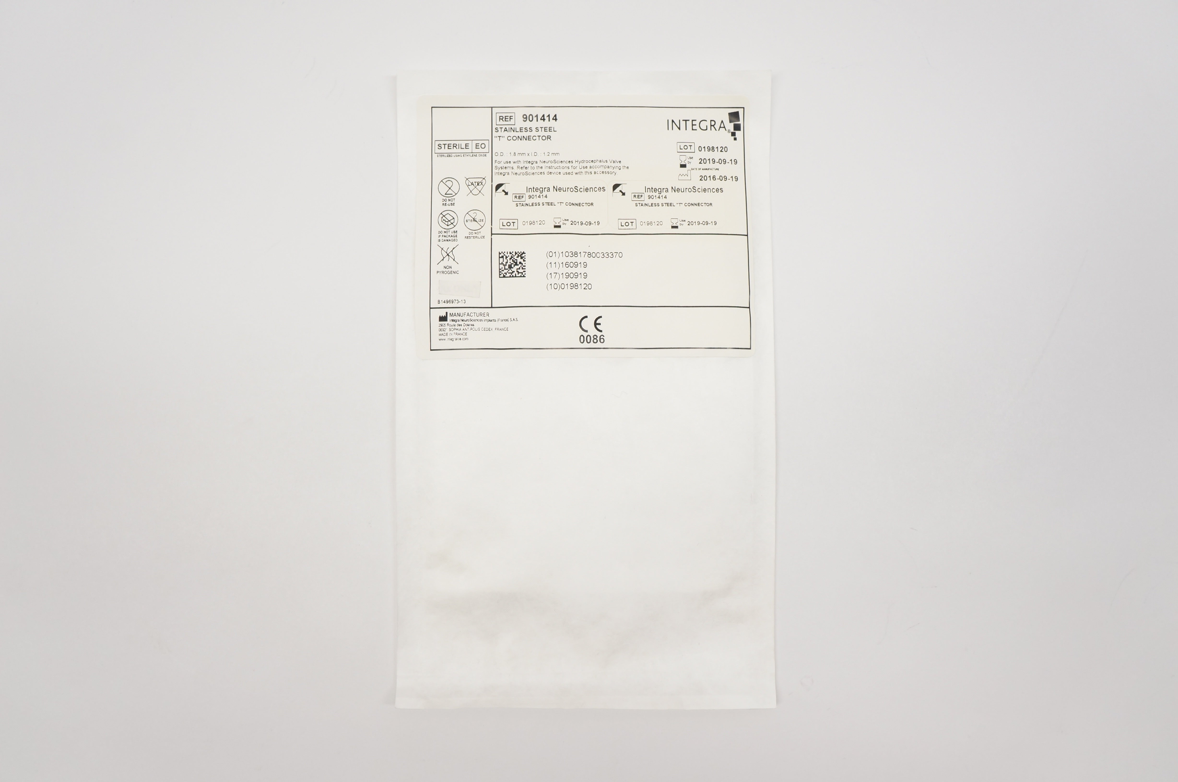 Integra 901414 "T" Connector OD 1.8mm x ID 1.2mm (x)