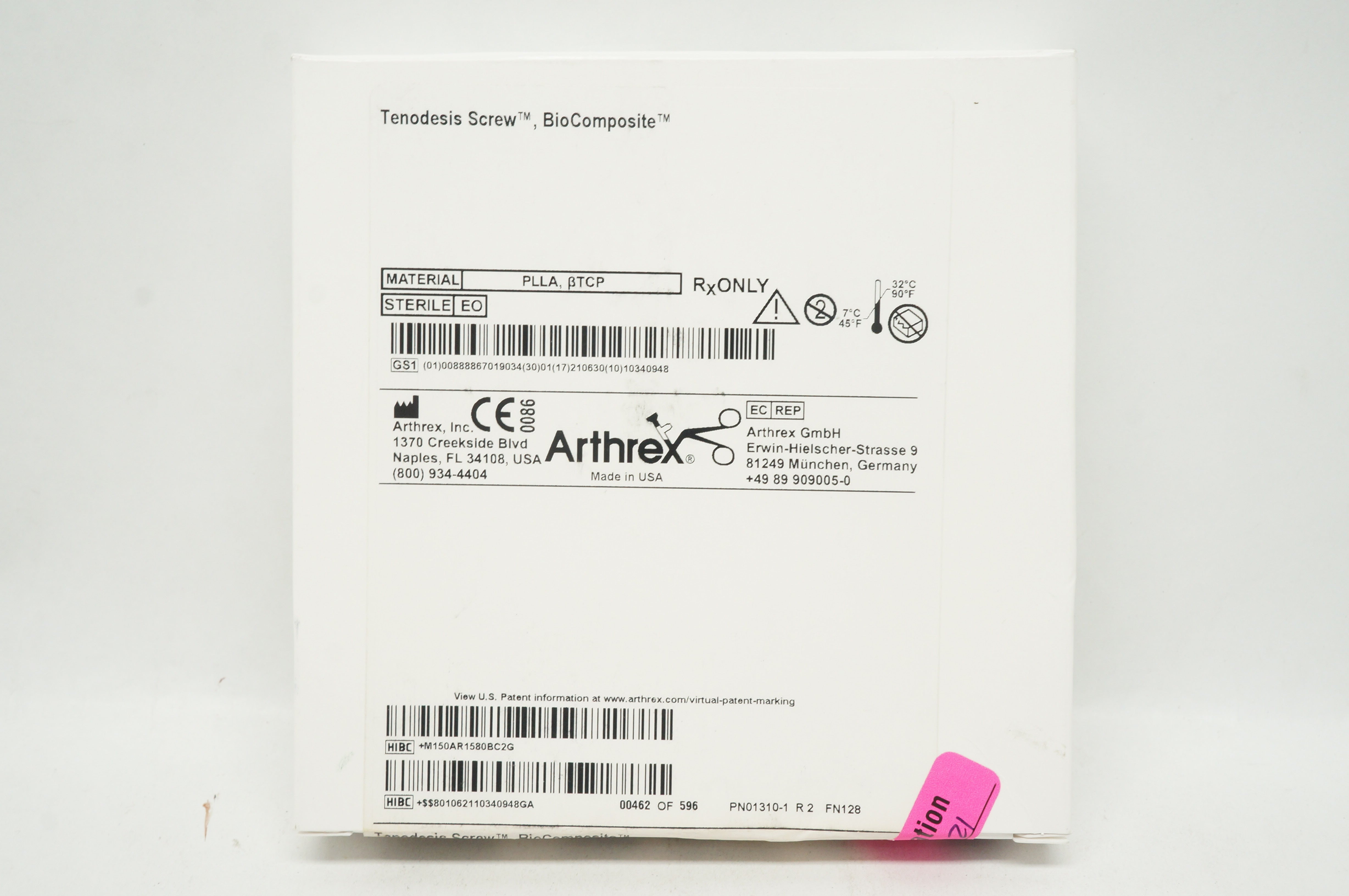 Arthrex AR-1580BC Tenodesis Screw, BioComposite 8mm x 23mm (x)