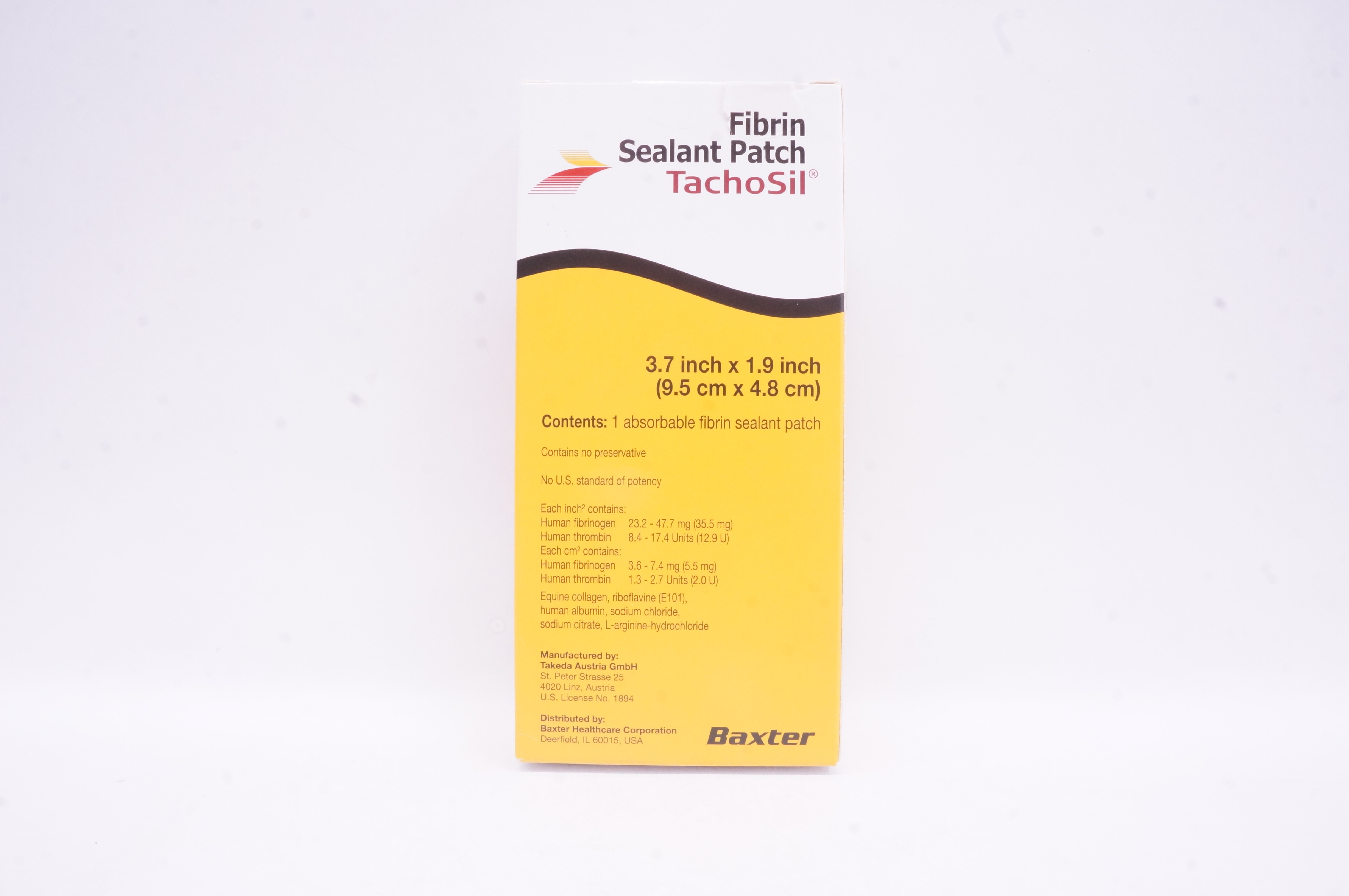 Baxter 1144922 Absorbable Fibrin Sealant Patch TachoSil 3.7inch x 1.9inch (x)