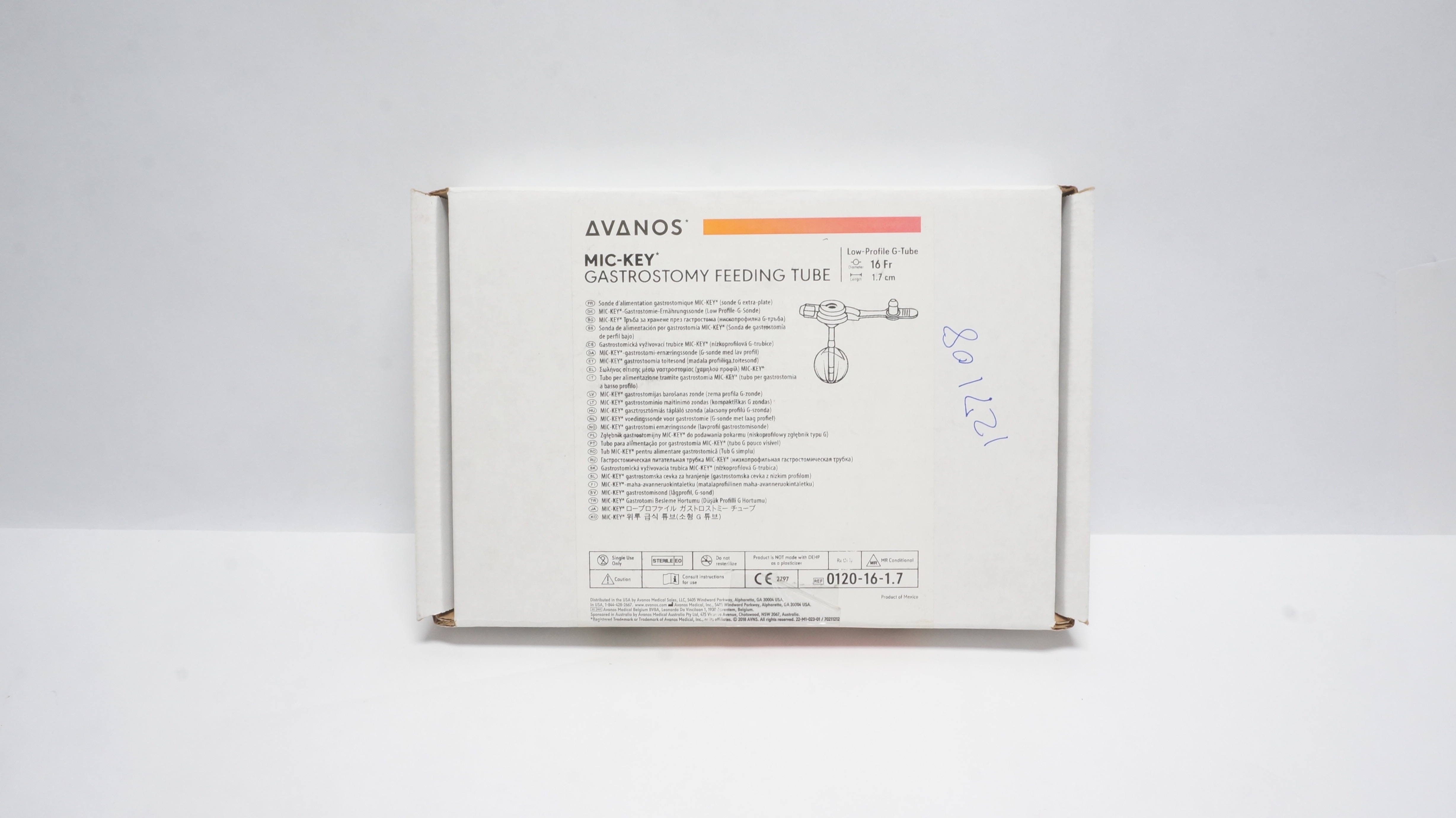 Avanos 0120-16-1.7 MIC-KEY Gastrostomy Feeding G-Tube 16Fr x 1.7cm (x)
