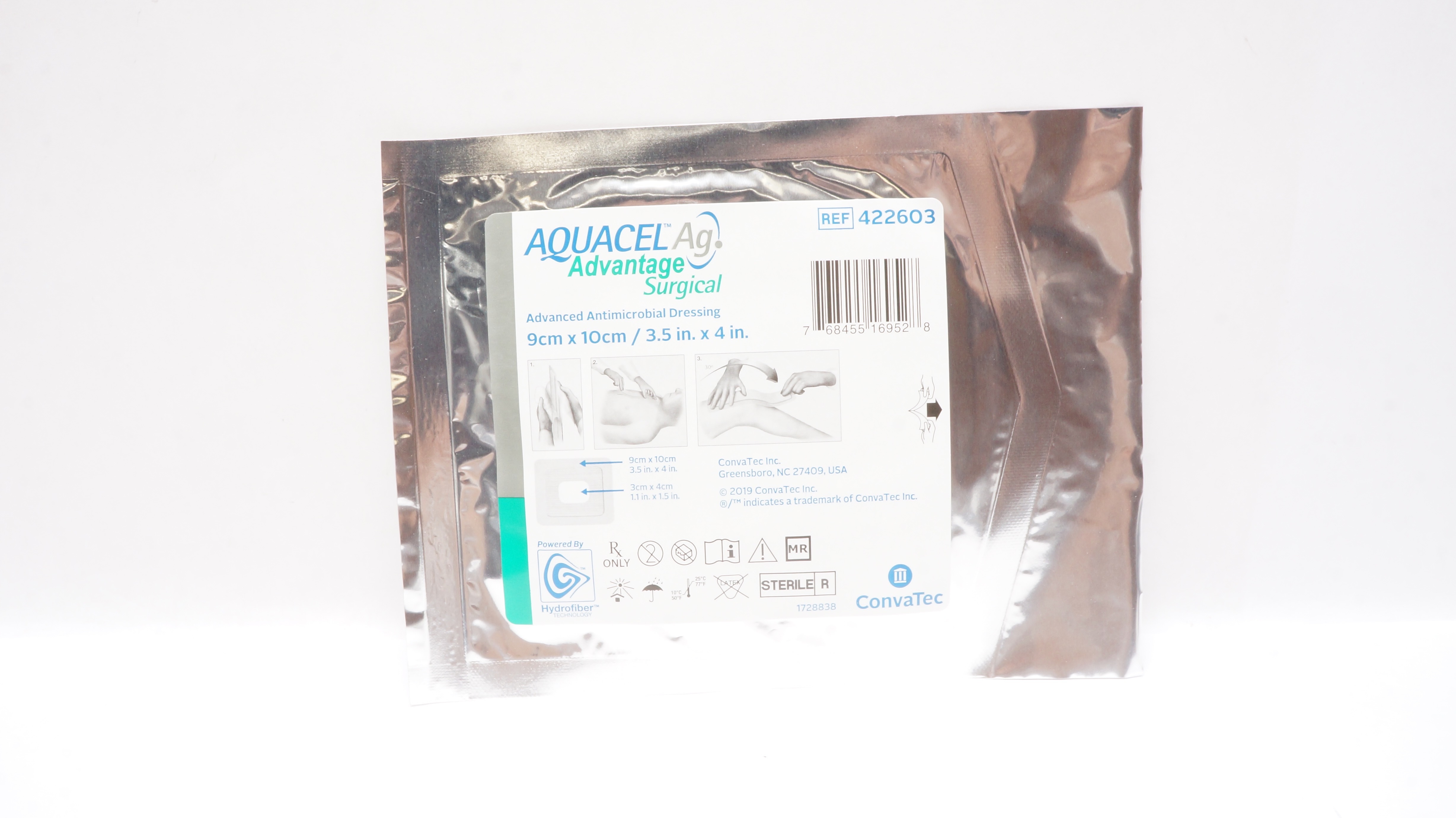 ConvaTec 422603 Aquacel Ag Advanced Antimicrobial Dressing 3.5inch x 4inch (x)