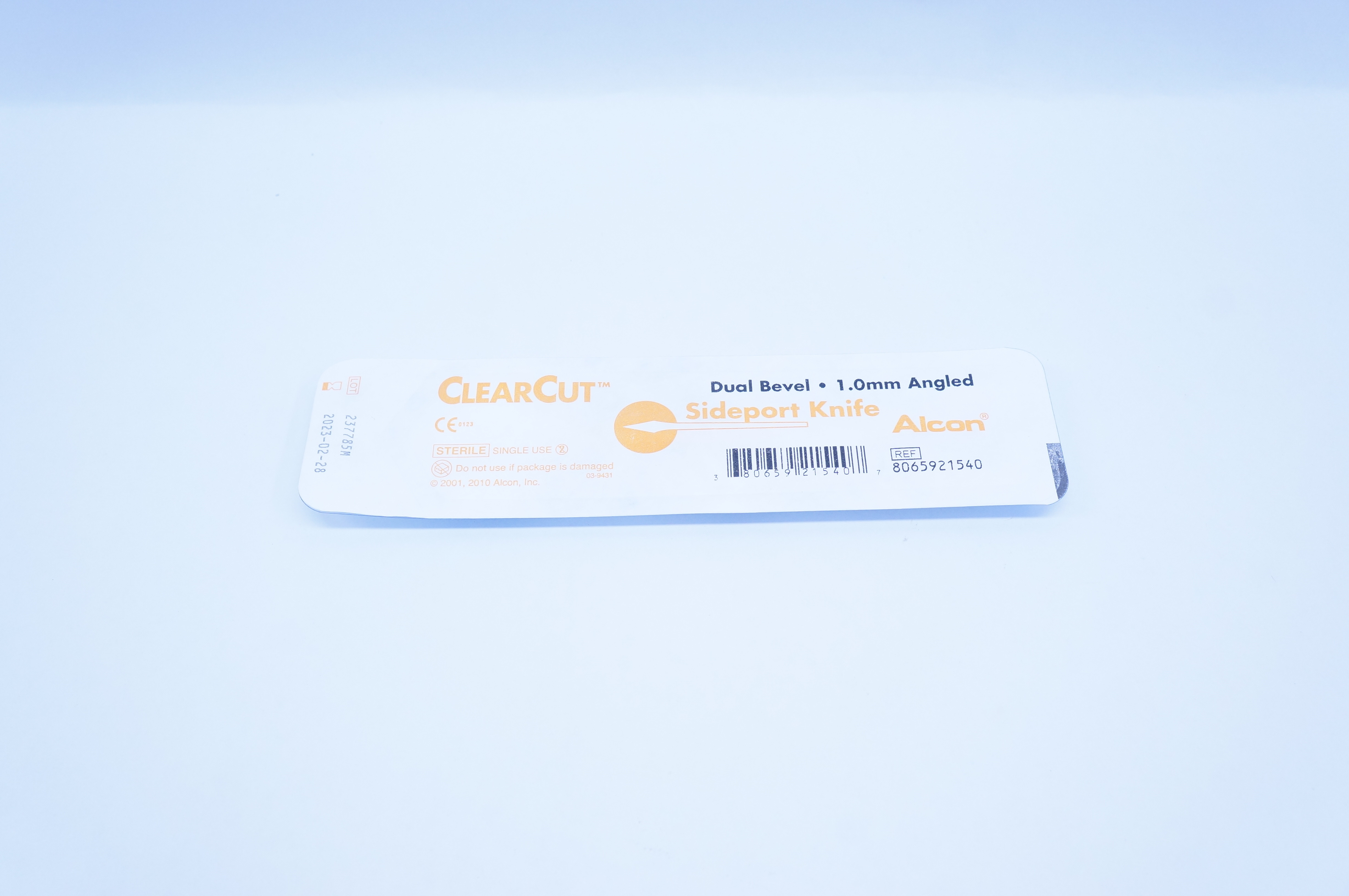 Alcon 8065921540 ClearCut Sideport Knife, Dual Bevel 1.0mm Angled