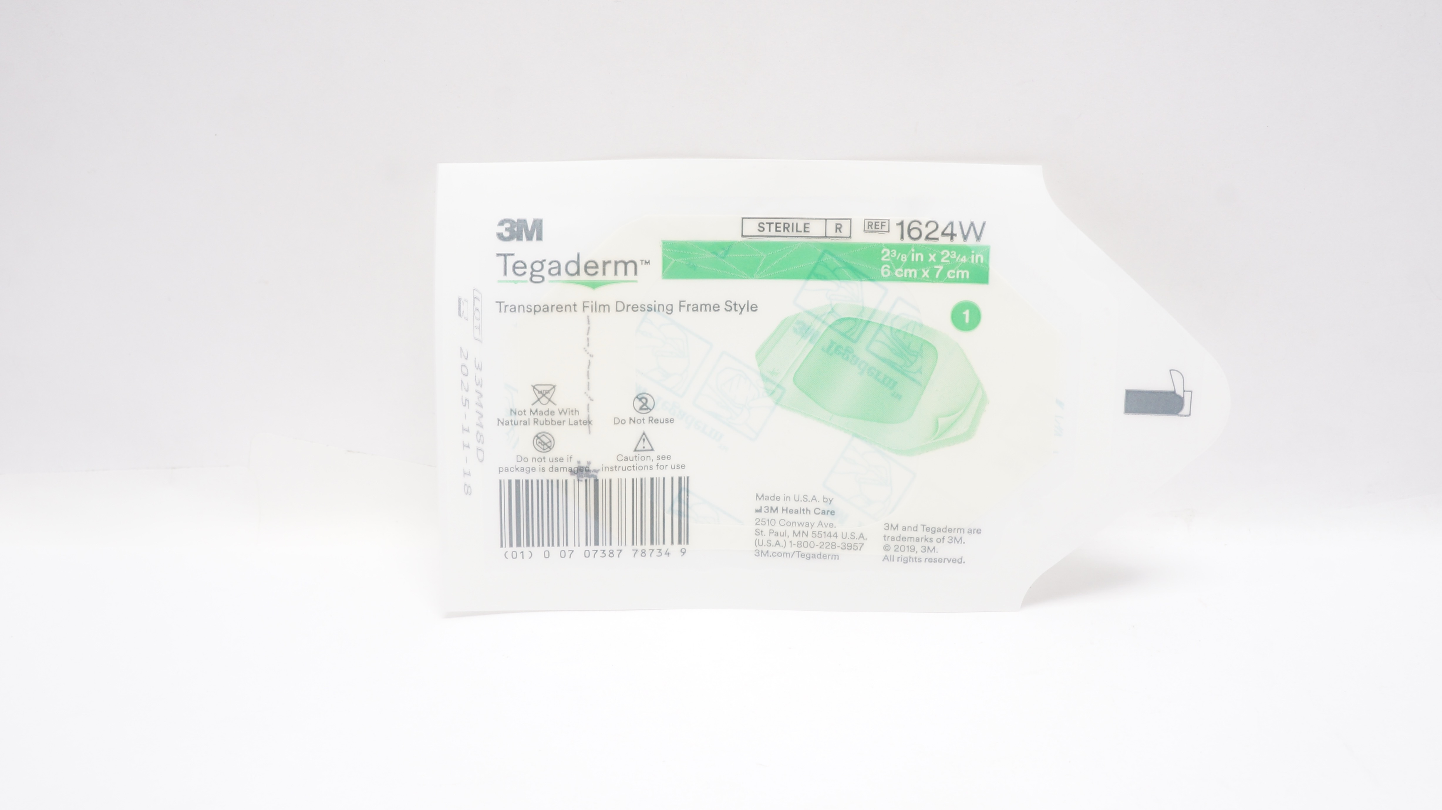 3M 1624W Tegaderm Transparent Film Dressinf Frame Style 2 3/8 x 2 3/4 inch