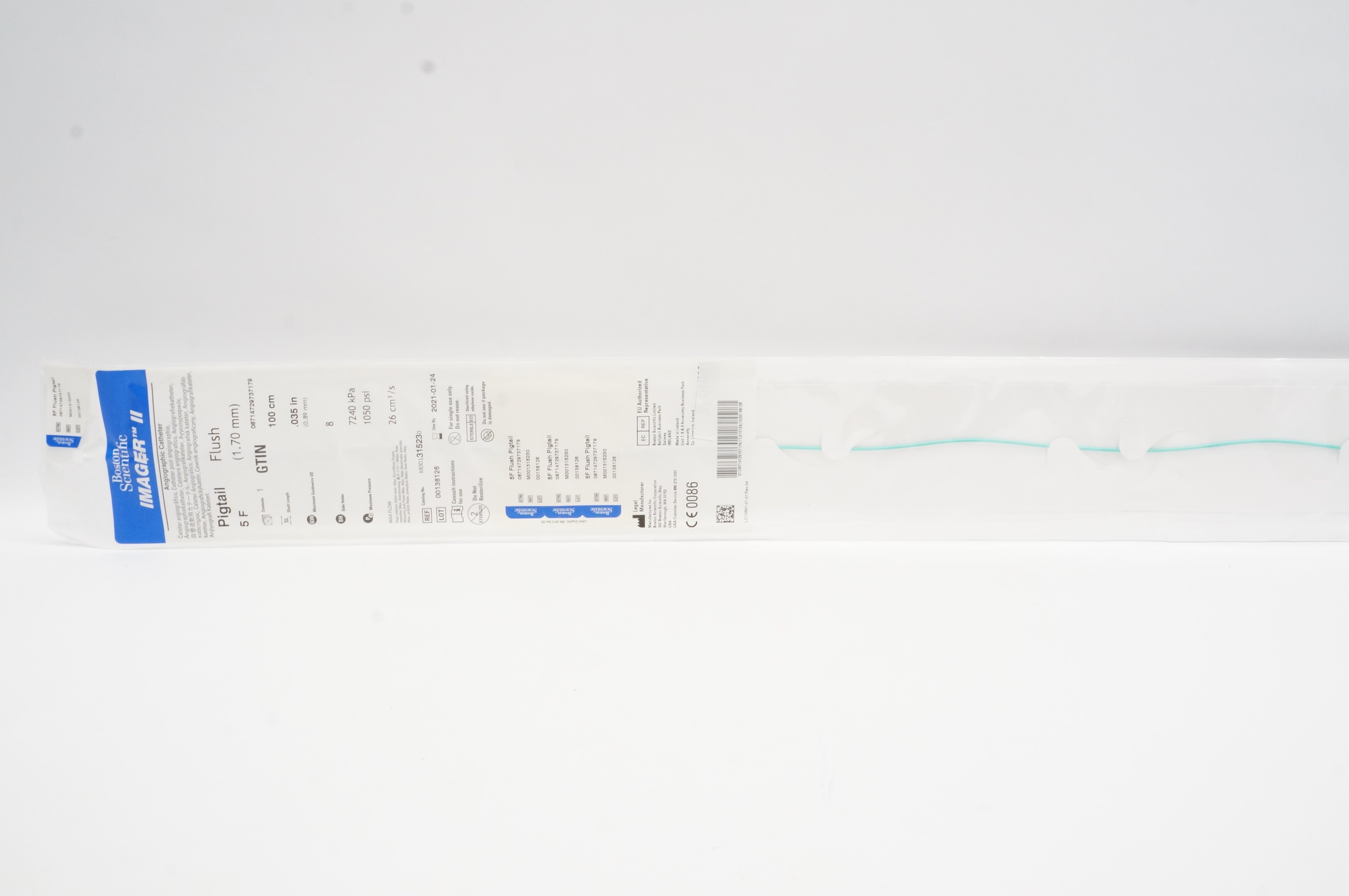 Boston Scientific 31523 Imager II Angiographic Catheter 5F Pigtail Flush (x)