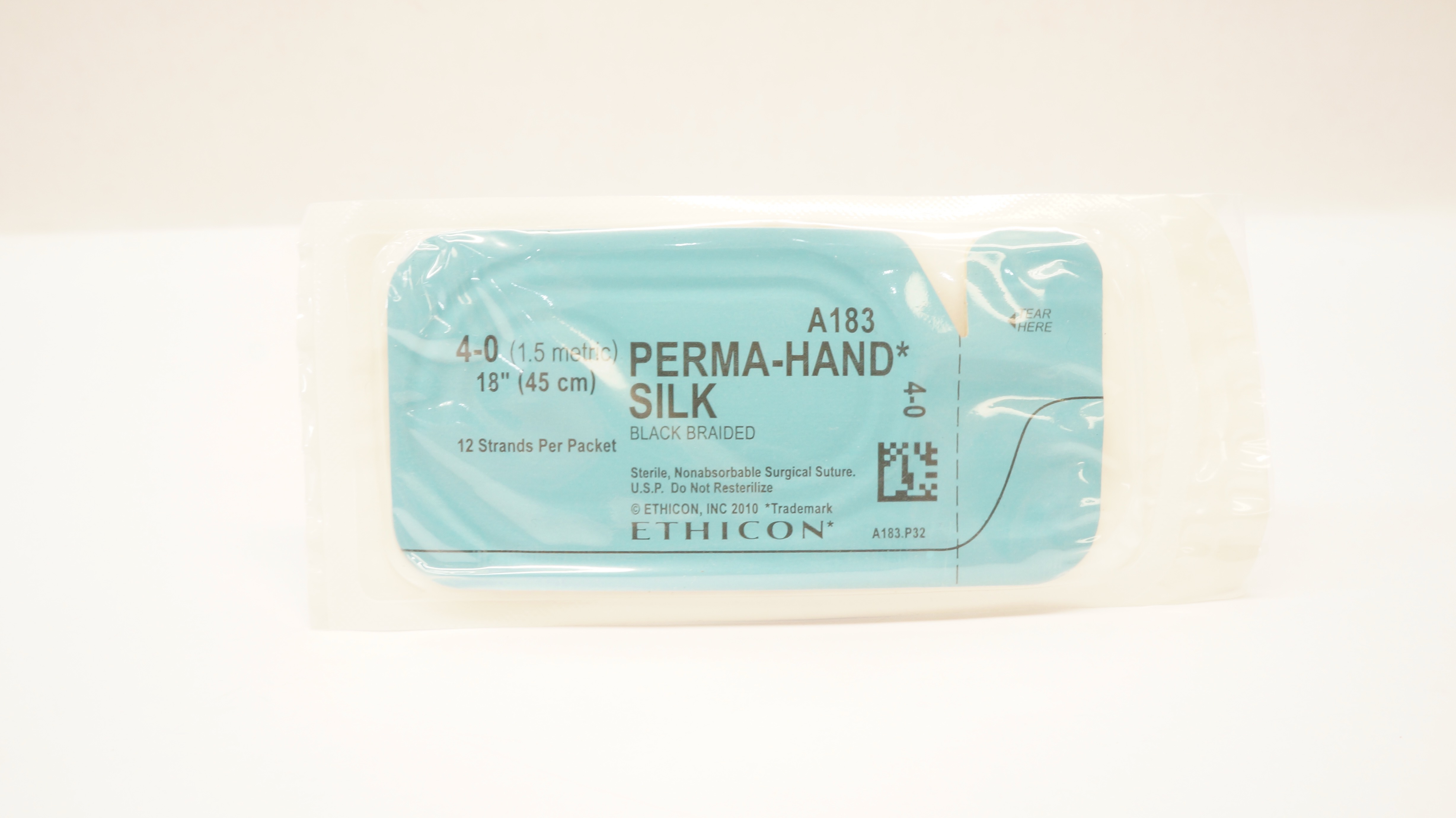 Ethicon A183 4-0 Perma-Hand Silk Surgical Stre Black Braided 18 inch (x)
