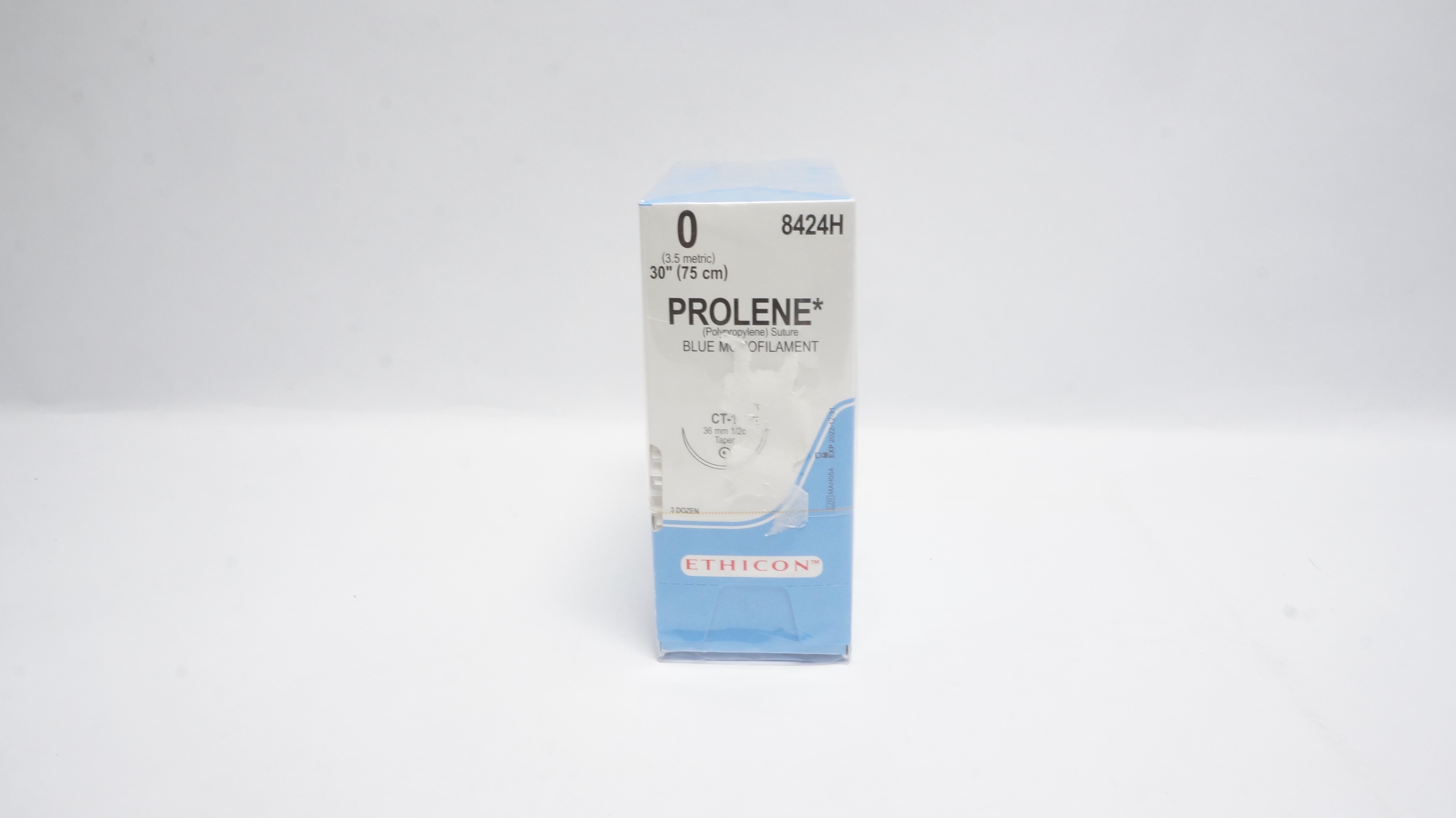 Ethicon 8424H 0 PROLENE Blue Monofilament CT-1 36mm 1/2c, 30inch (x) - Box of 36