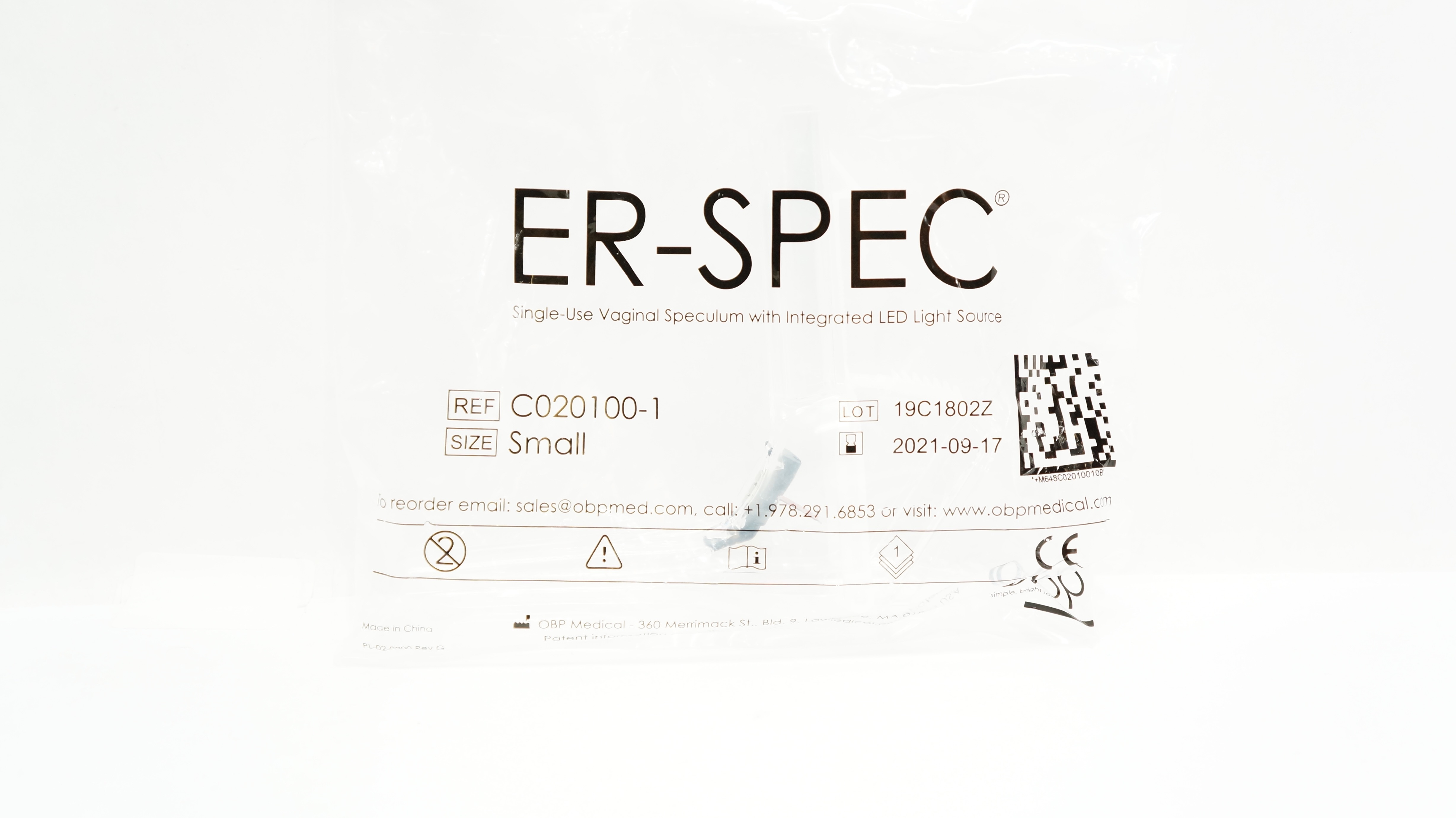 OBP Medical C020100-1 Er-Spec Vaginal Speculum W/Integrated Led Light Sourse (x)