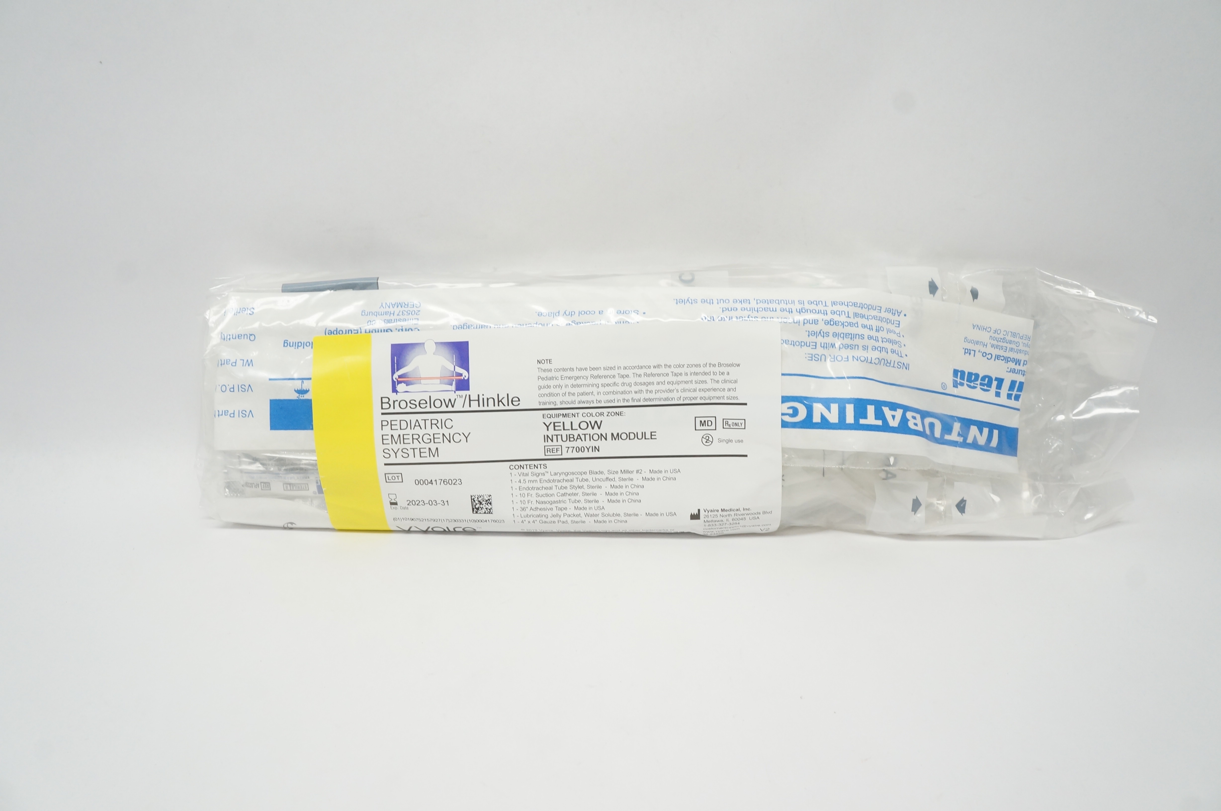 Vyaire 7700YIN Broselow/Hinkle Pediatric Emergency Yellow Intubation Module