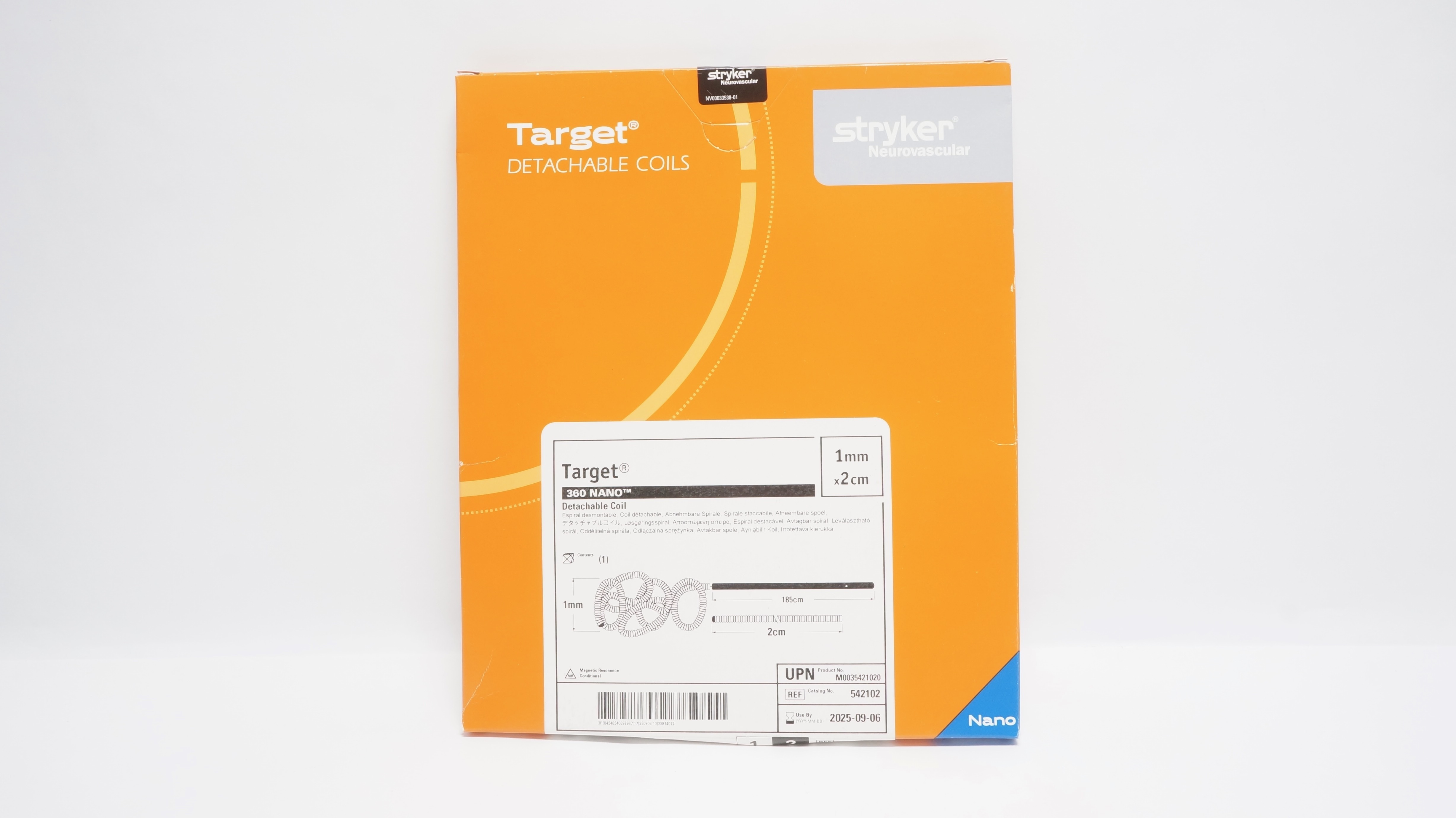 Stryker 542102 Target Nano Detachable Coil, 1mm x 2cm (x)