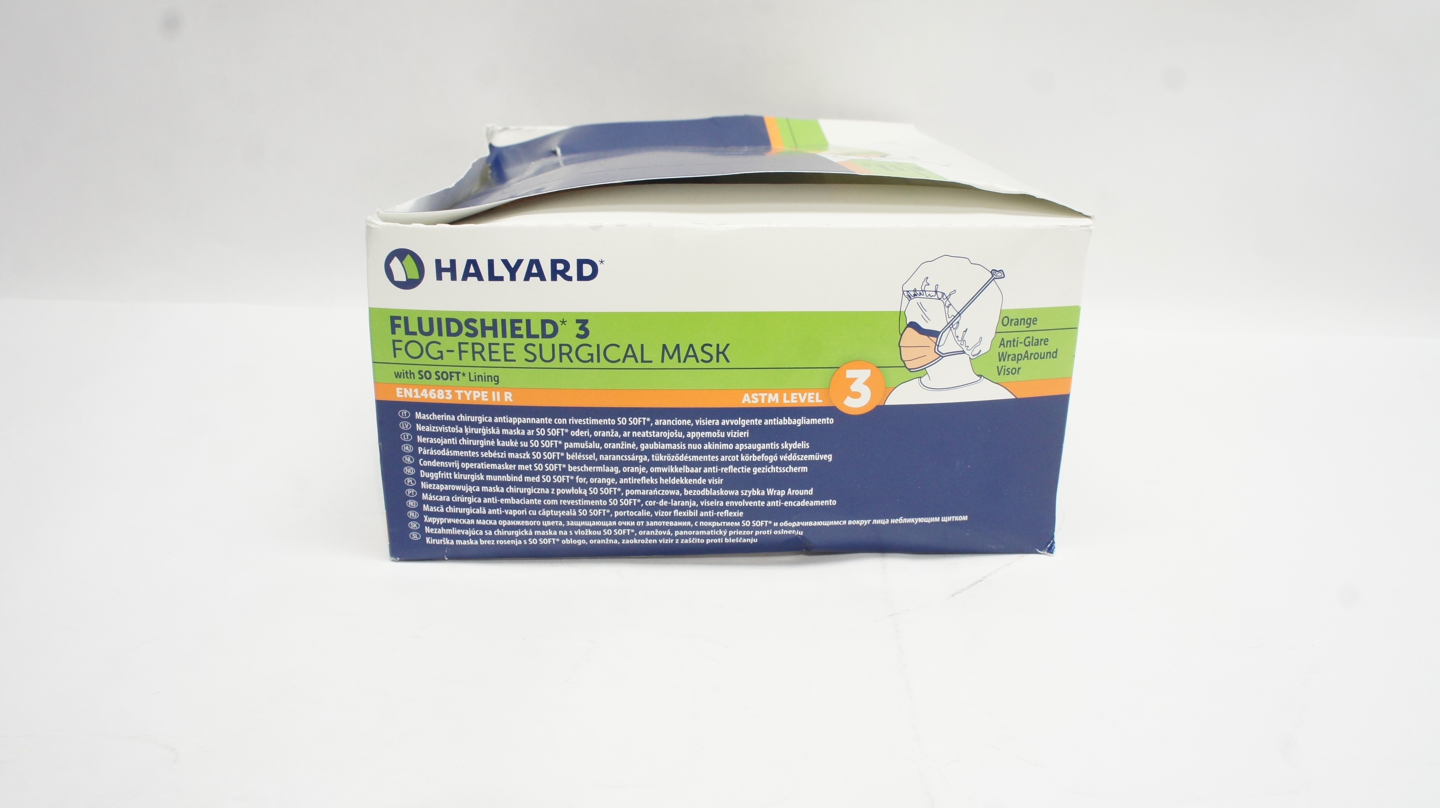 Halyard 48247 Fluidshield 3 Fog-Free Surgical Mask ASTM Level 3