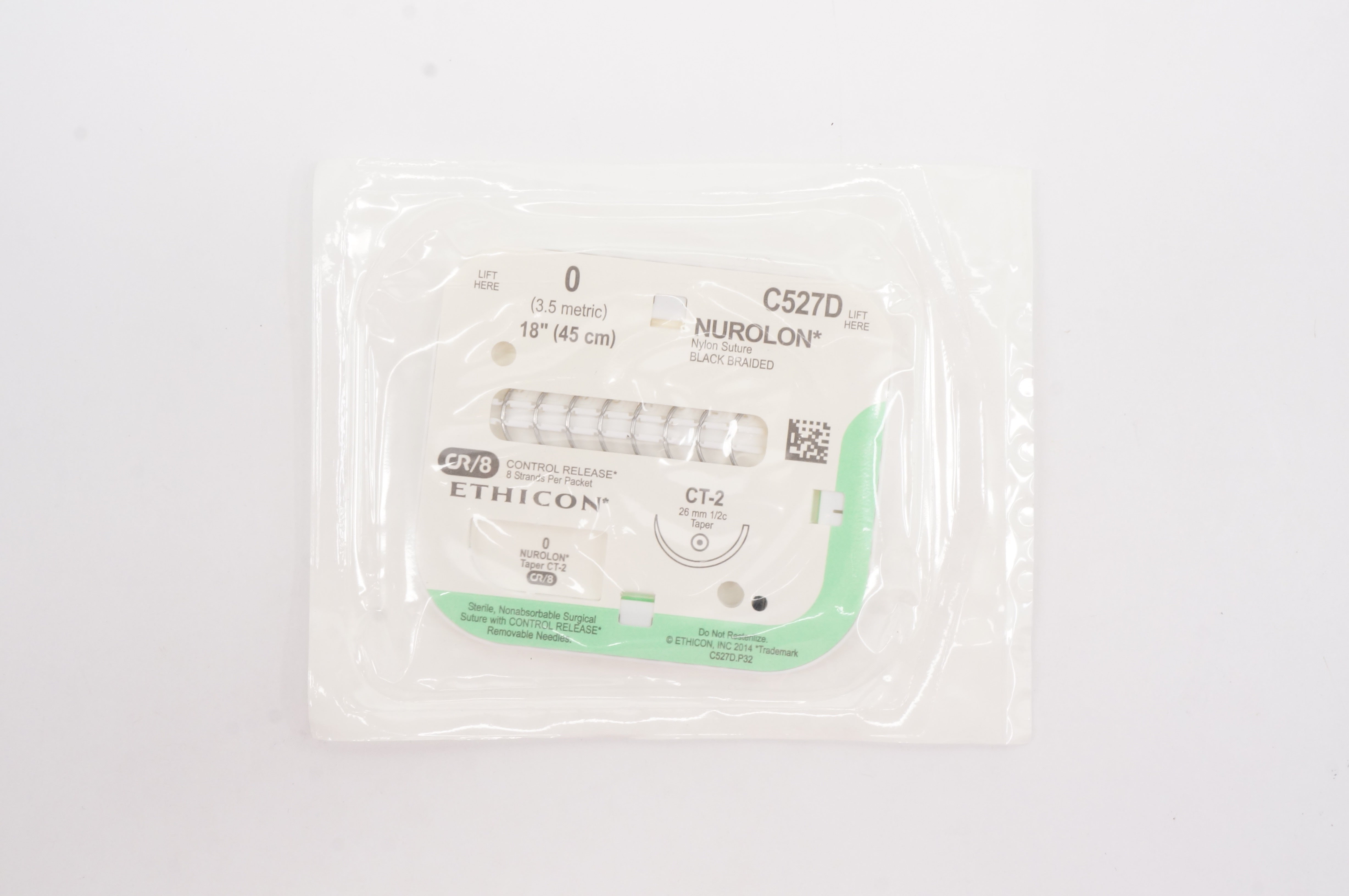 Ethicon C527D 0 NUROLON CT-2 26mm 1/2c Taper 18inch