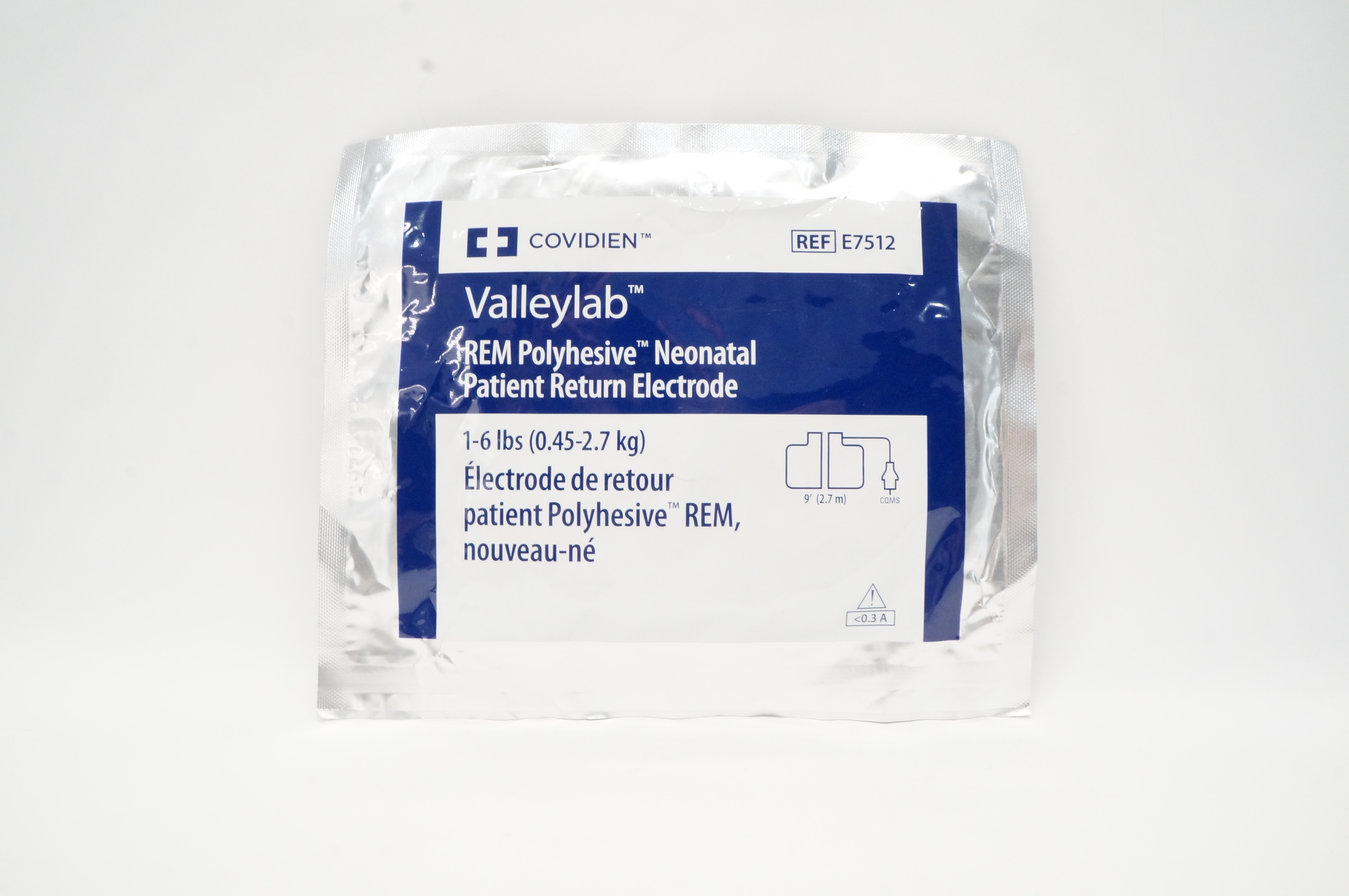 Covidien E7512 Valleylab REM Polyhesive Neonatal Patient Return Electrode 1-6lbs