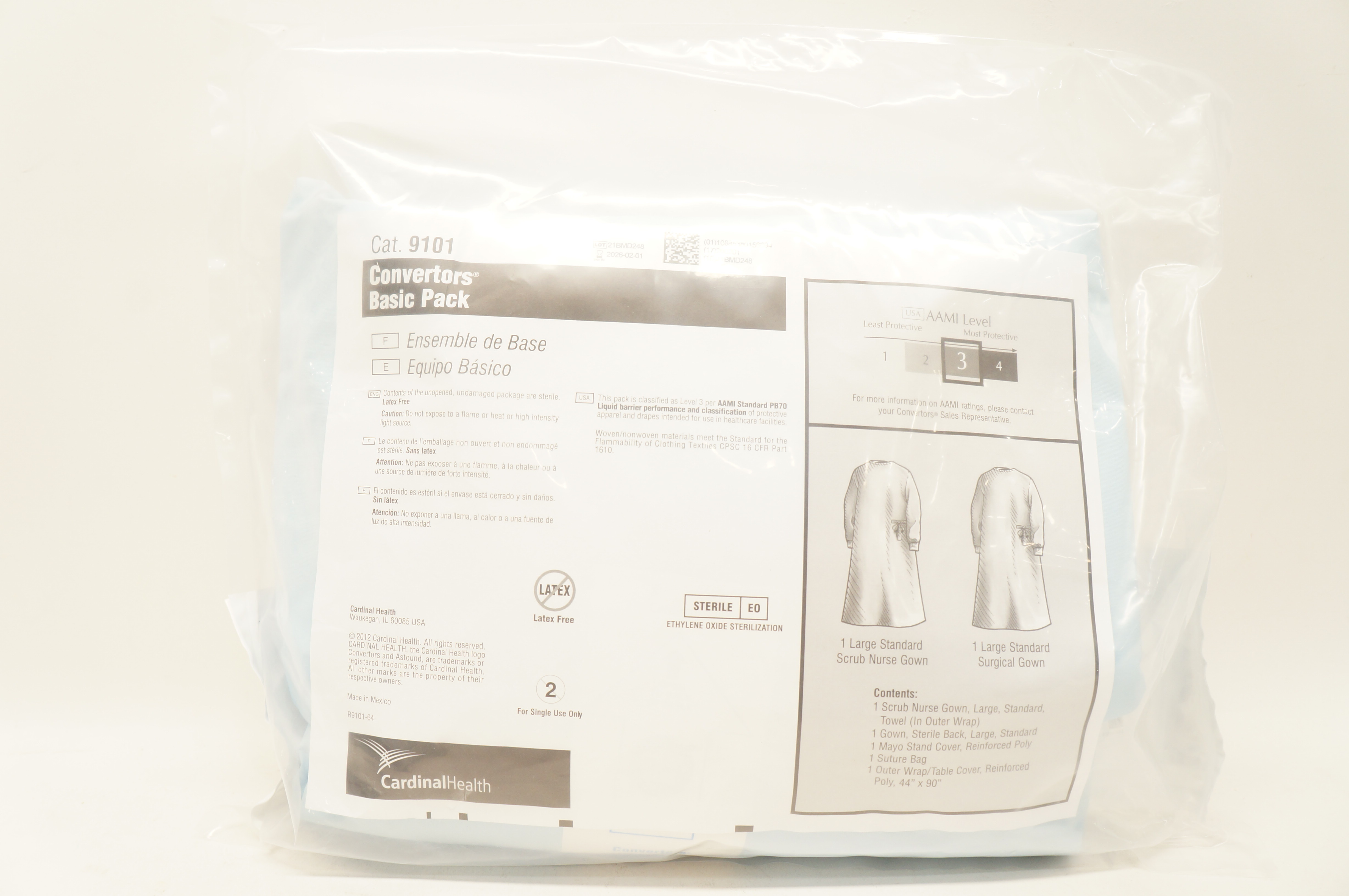 Cardinal Health 9101 Convertors Basic Pack AAMI Level 3