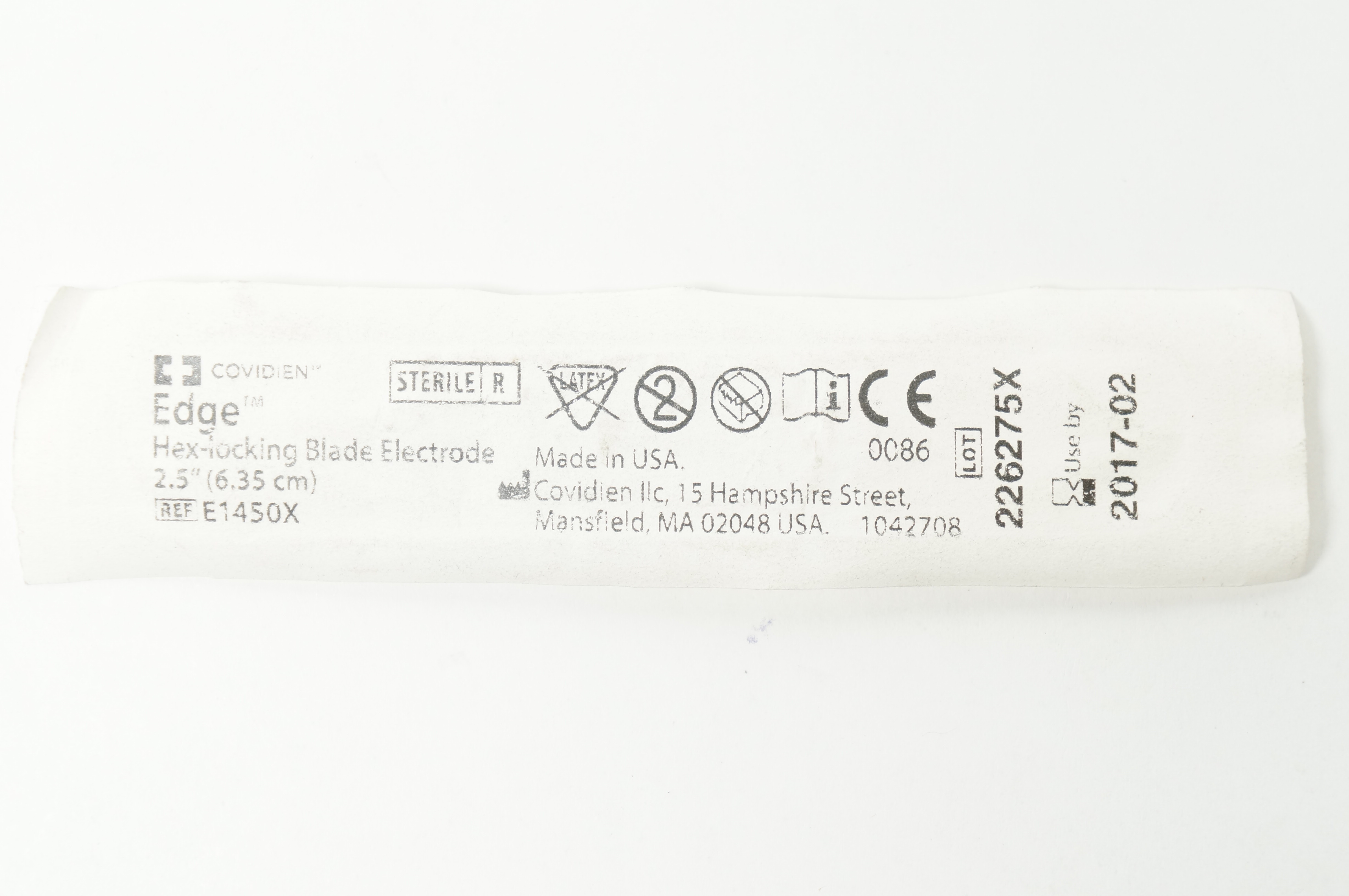 Covidien E1450X Edge Hex-locking Blade Electrode 2.5 inch (x)