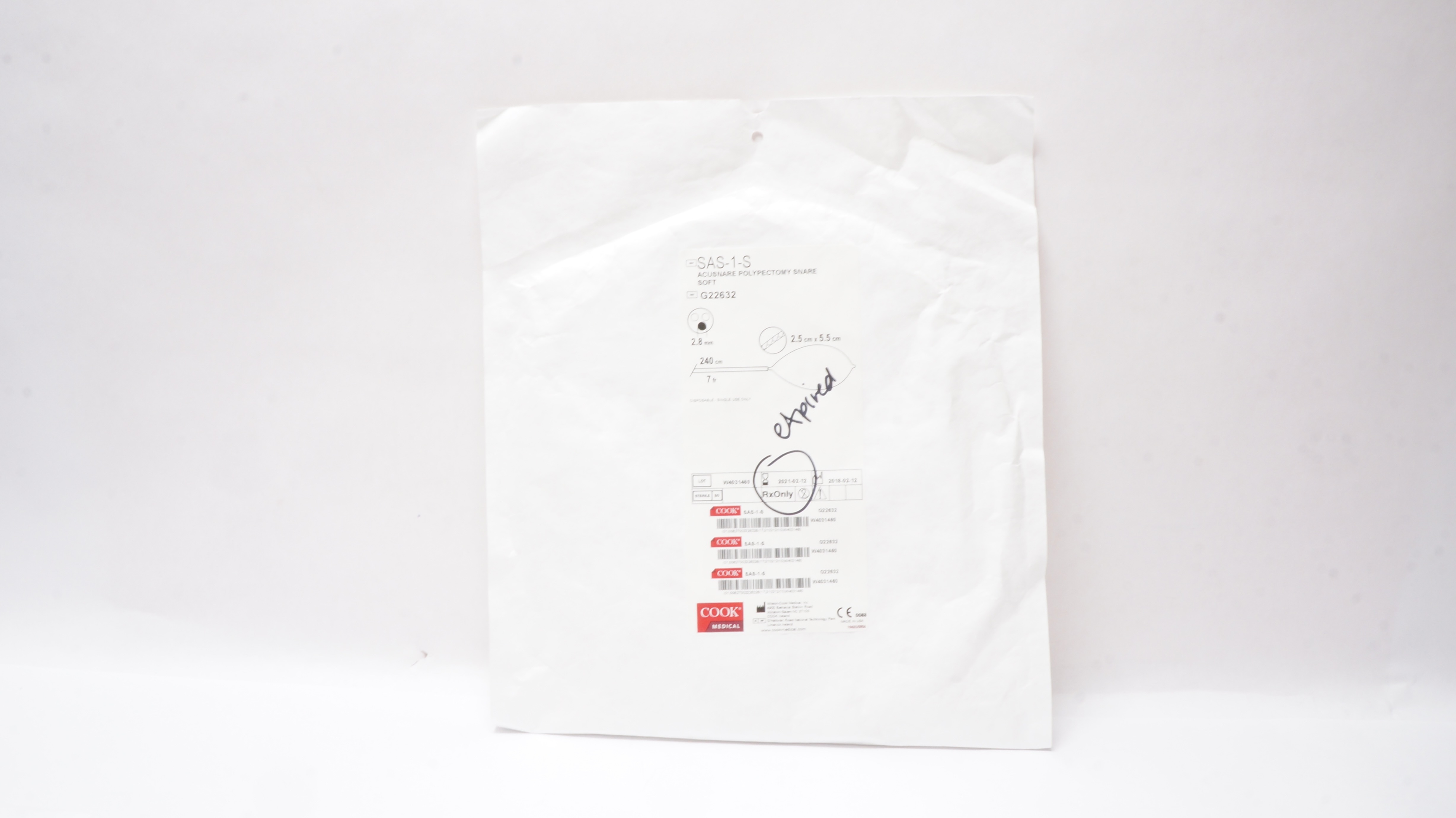 Cook Medical G22632 Acusnare Polypectomy Snare Soft 2.5cm x 5.5cm (x)