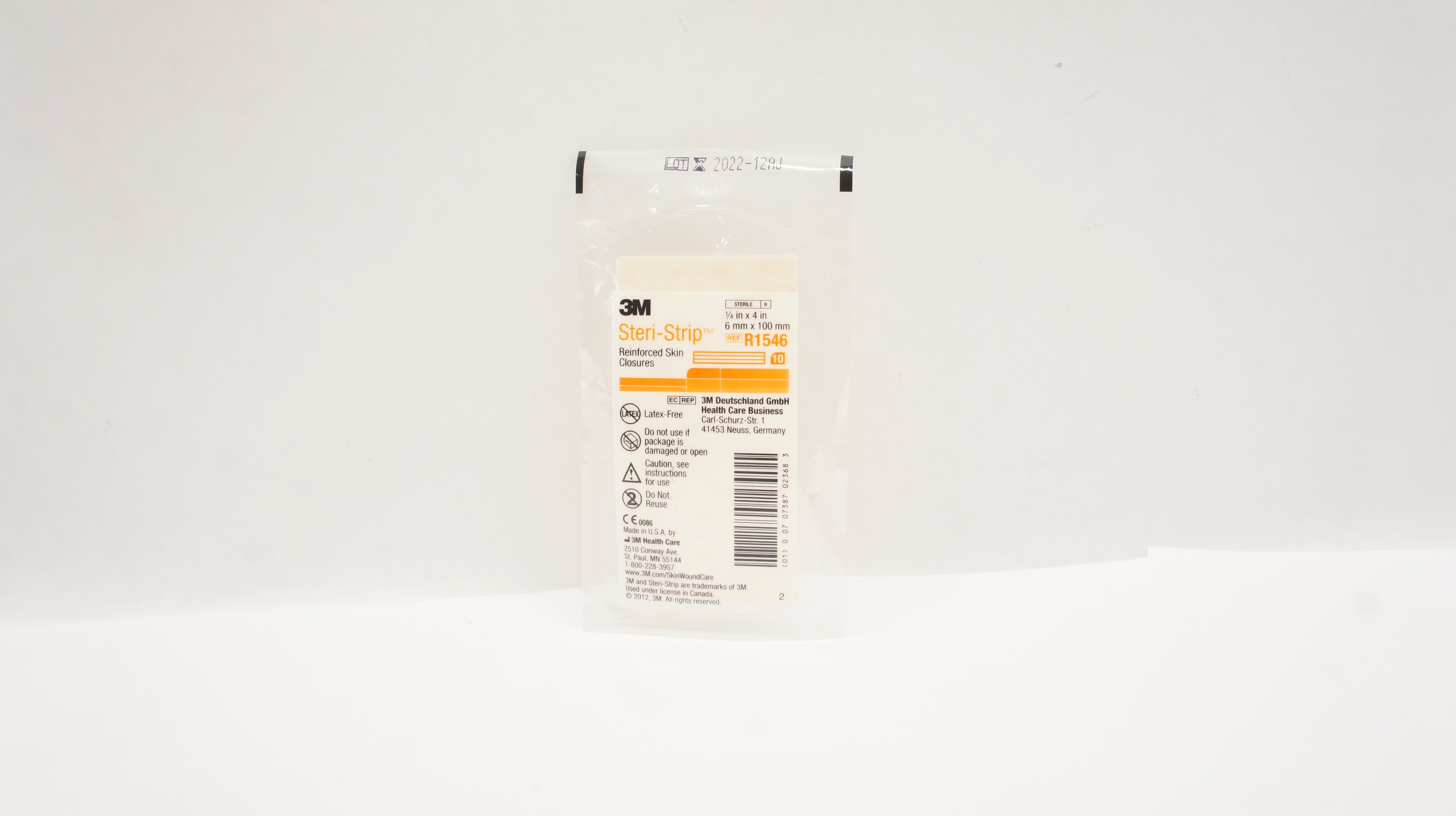 3M R1546 Steri-Strip Reinforced Skin Closures 1/4inch x 4inch (x) - Pack of 10