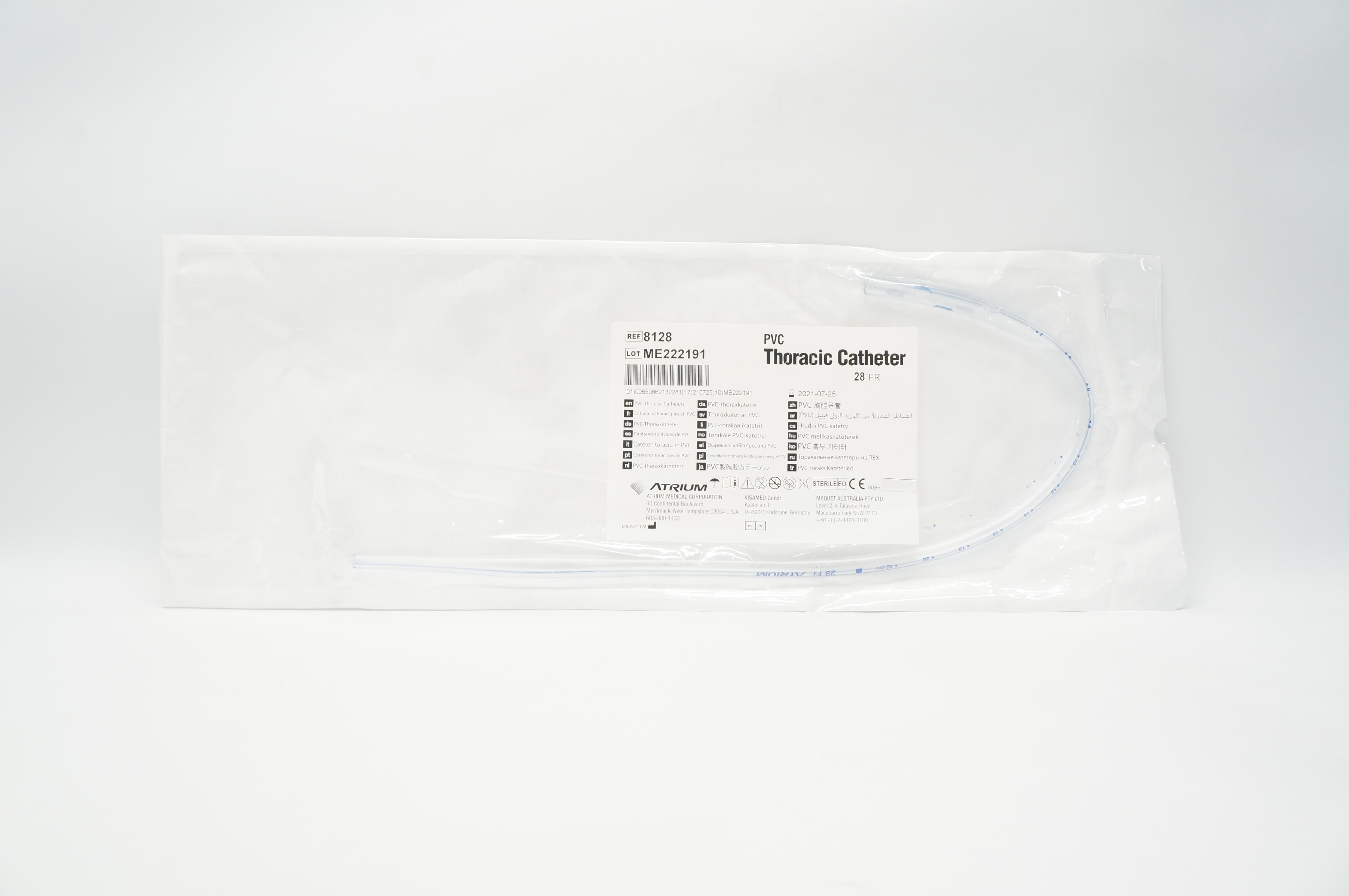 Atrium 8128 PVC Thoracic Cath. 28FR