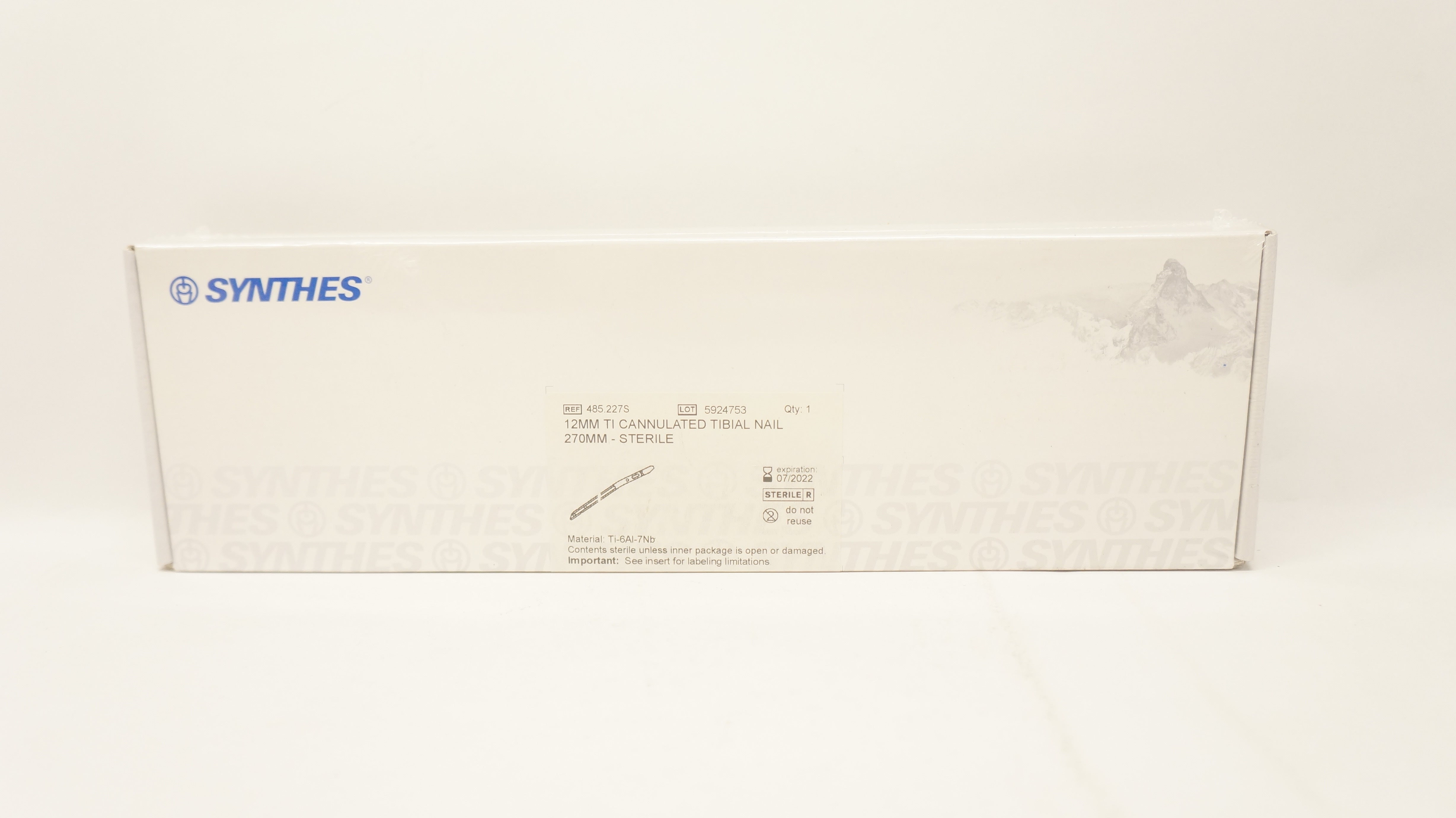 Synthes 485.227S 12mm Ti Cannulated Tibial Nail 270mm