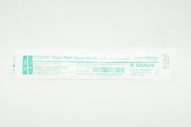 B.Braun Medical 333875 Pencan Pencil Point Spinal Ndle. 25Ga x 5inch (x)