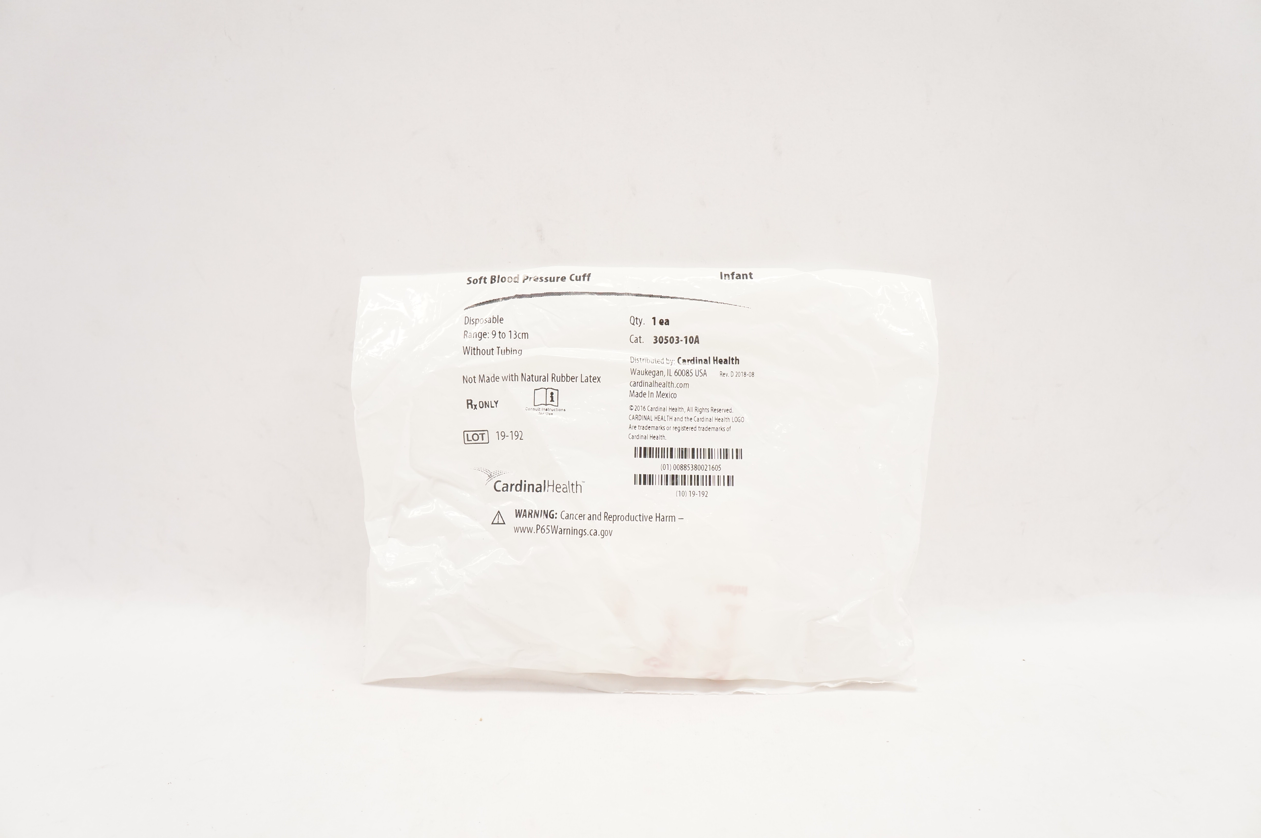 Cardinal Health 30503-10A Soft Blood Pressure Cuff Infant Range 9 to 13cm
